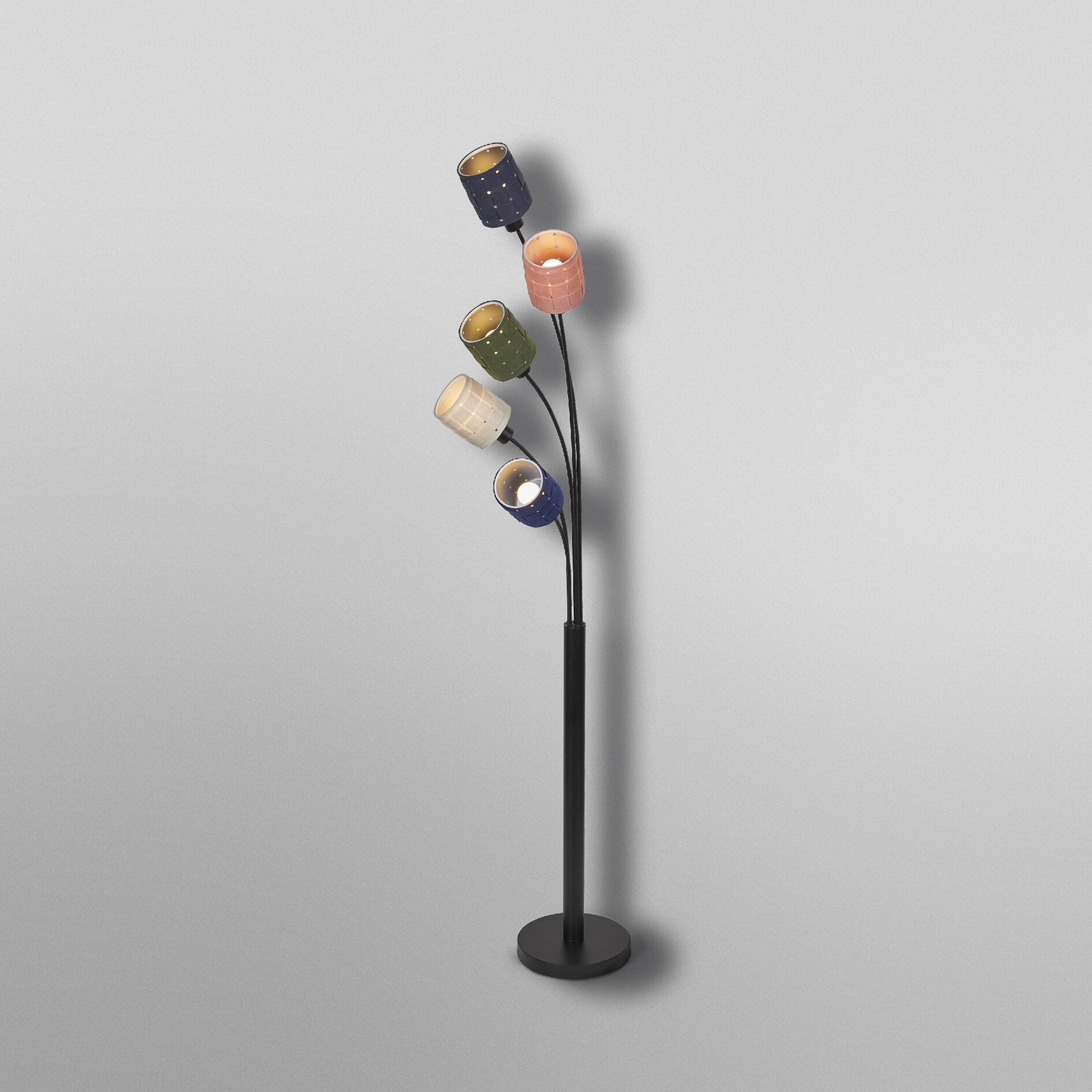 OSRAM Decor Felt Weaving Cans floor lamp, colourful, 5-bulb, E14