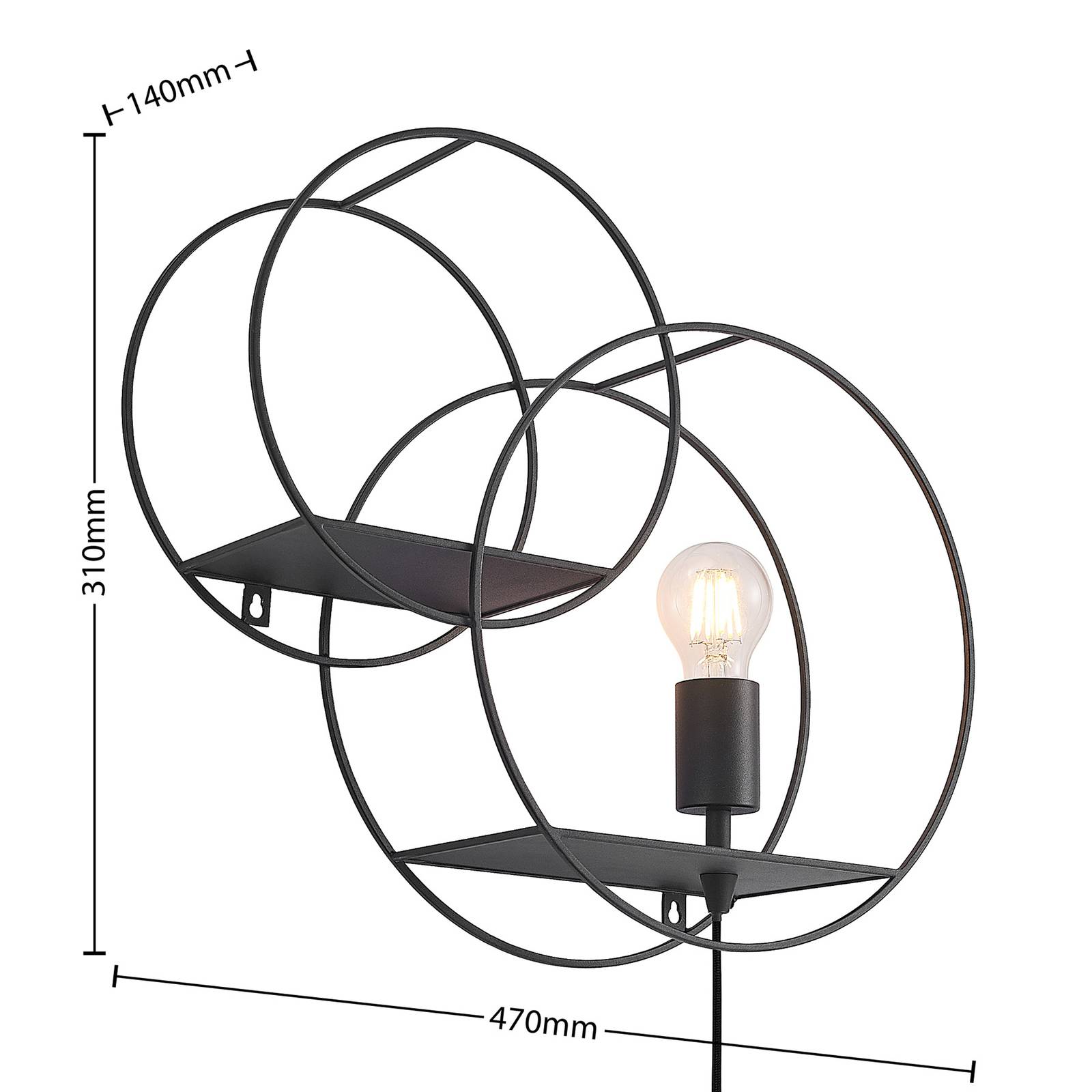 Lucande Andrik lampa ścienna, okrągła