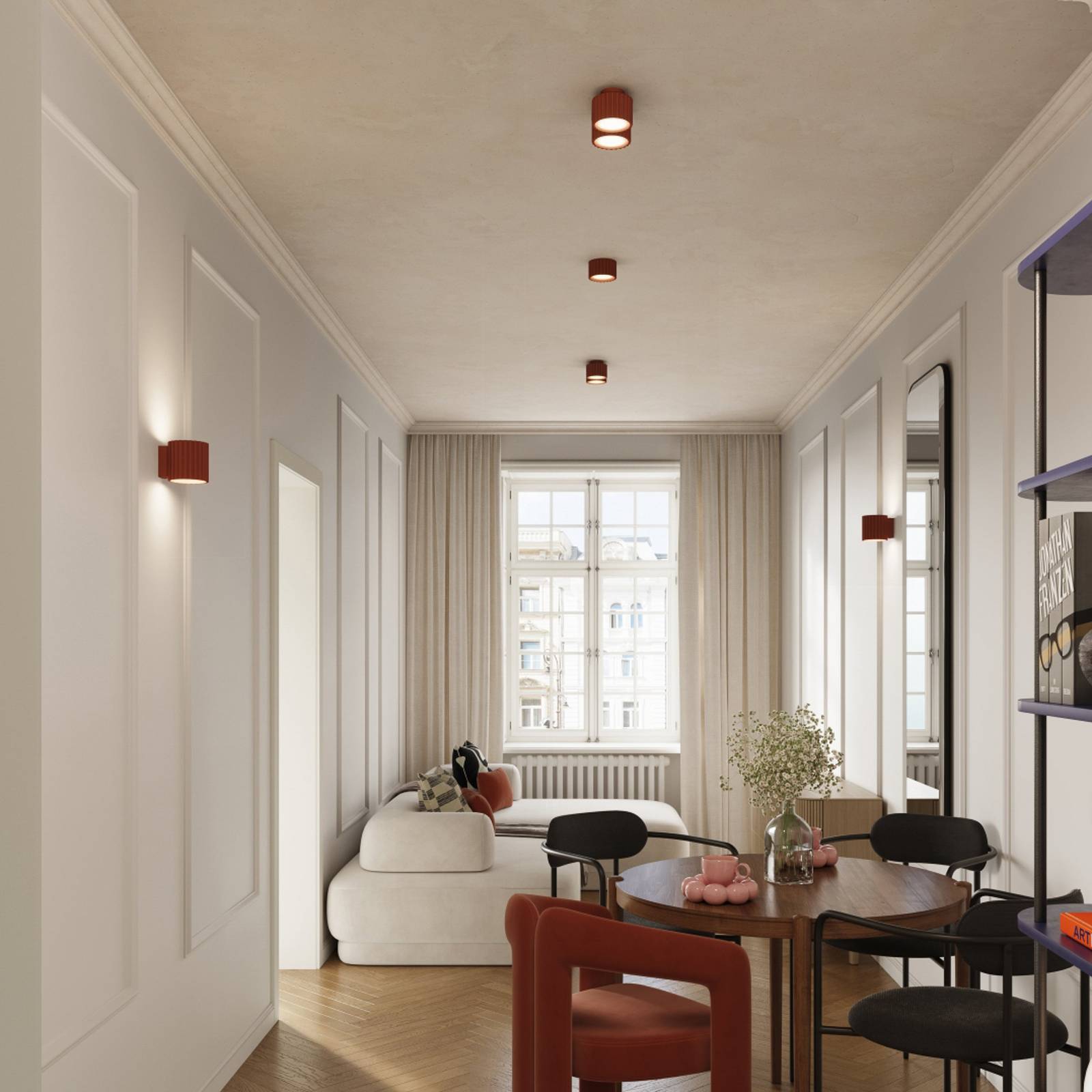 Deckenleuchte RIBLA, ocker, Ø 10 cm, Metall, GX53 günstig online kaufen