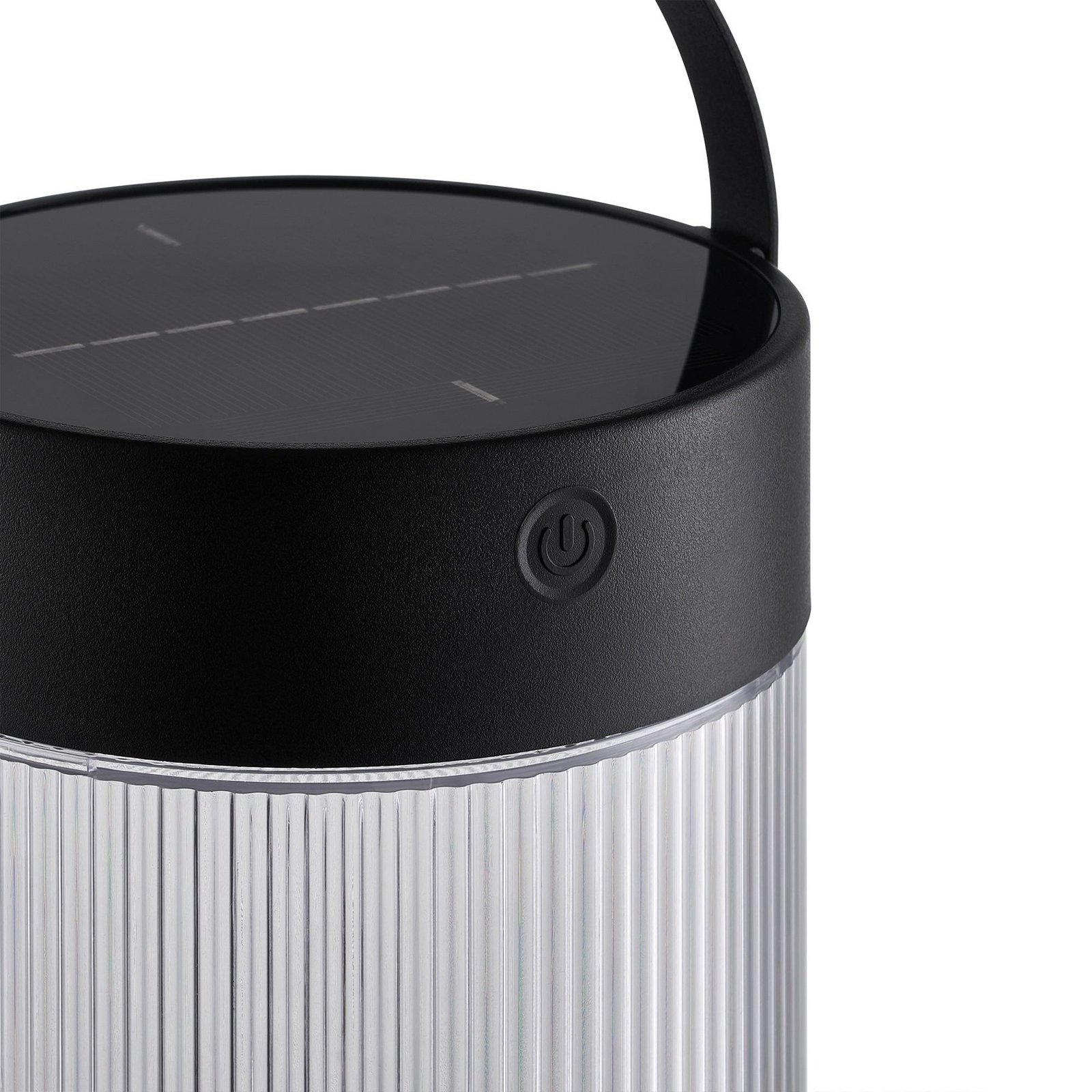 Coupar solar table lamp, black, plastic, IP44