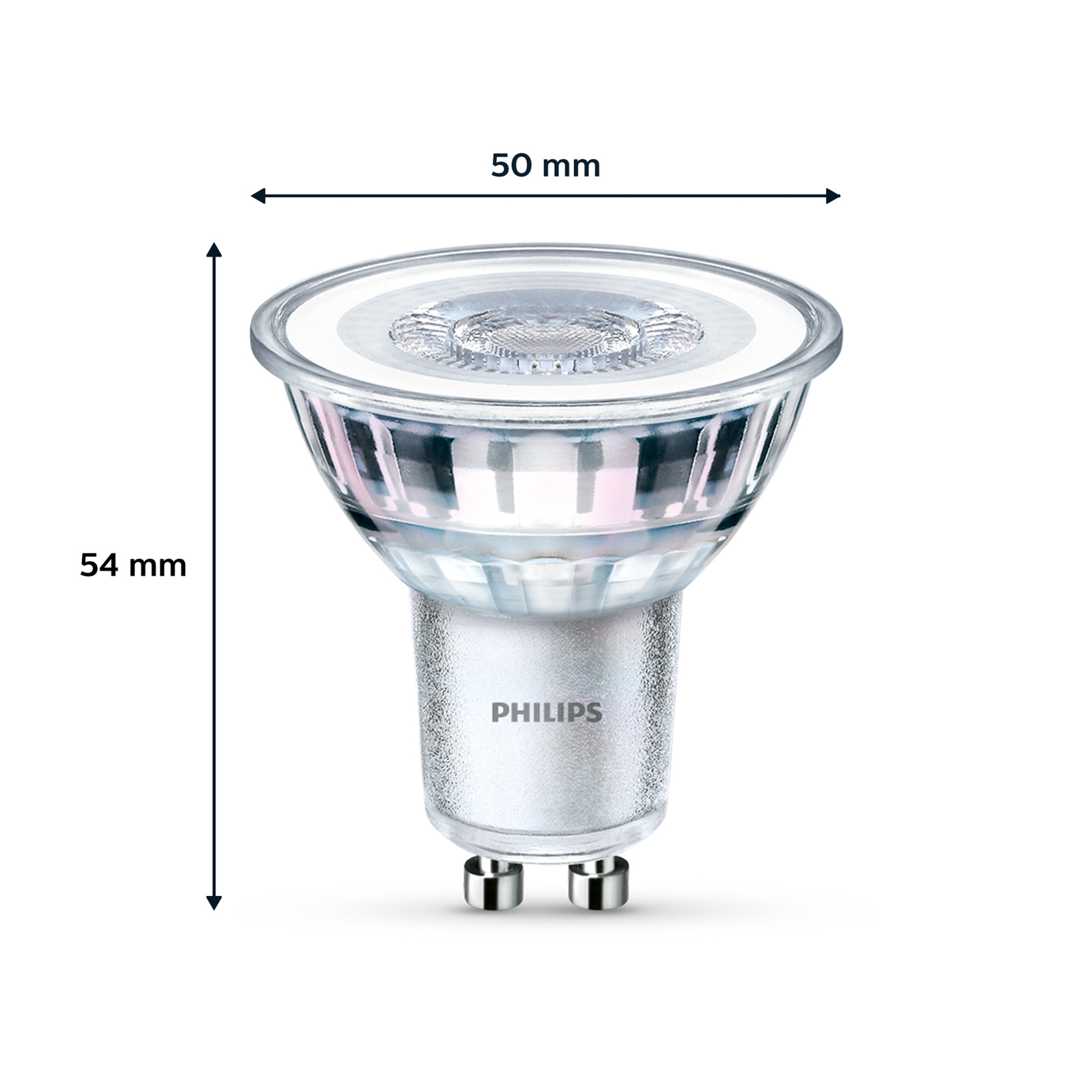 Philips LED žárovka GU10 3,5W 255lm 827 čirá 36° 2