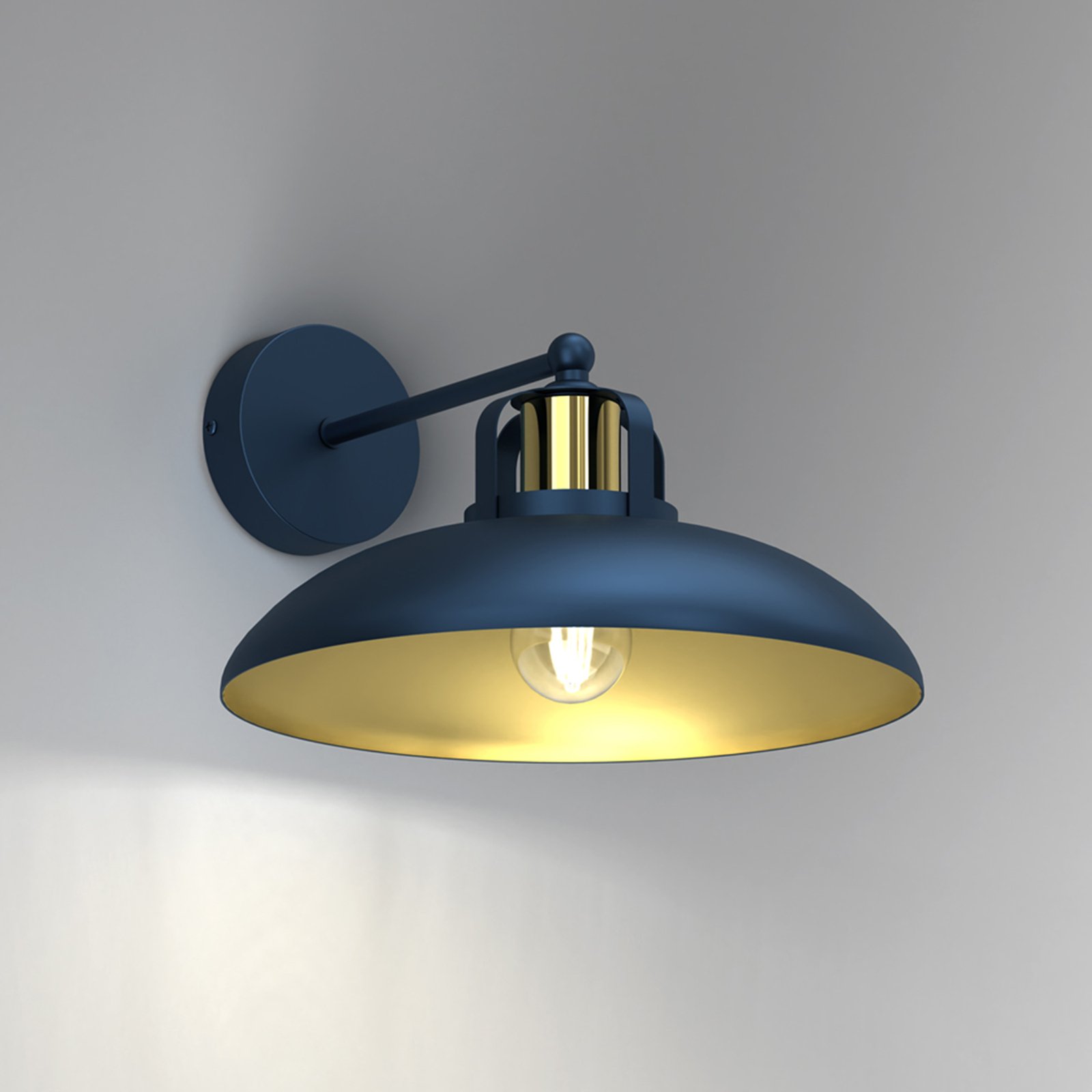 Felix wall lamp, blue/gold