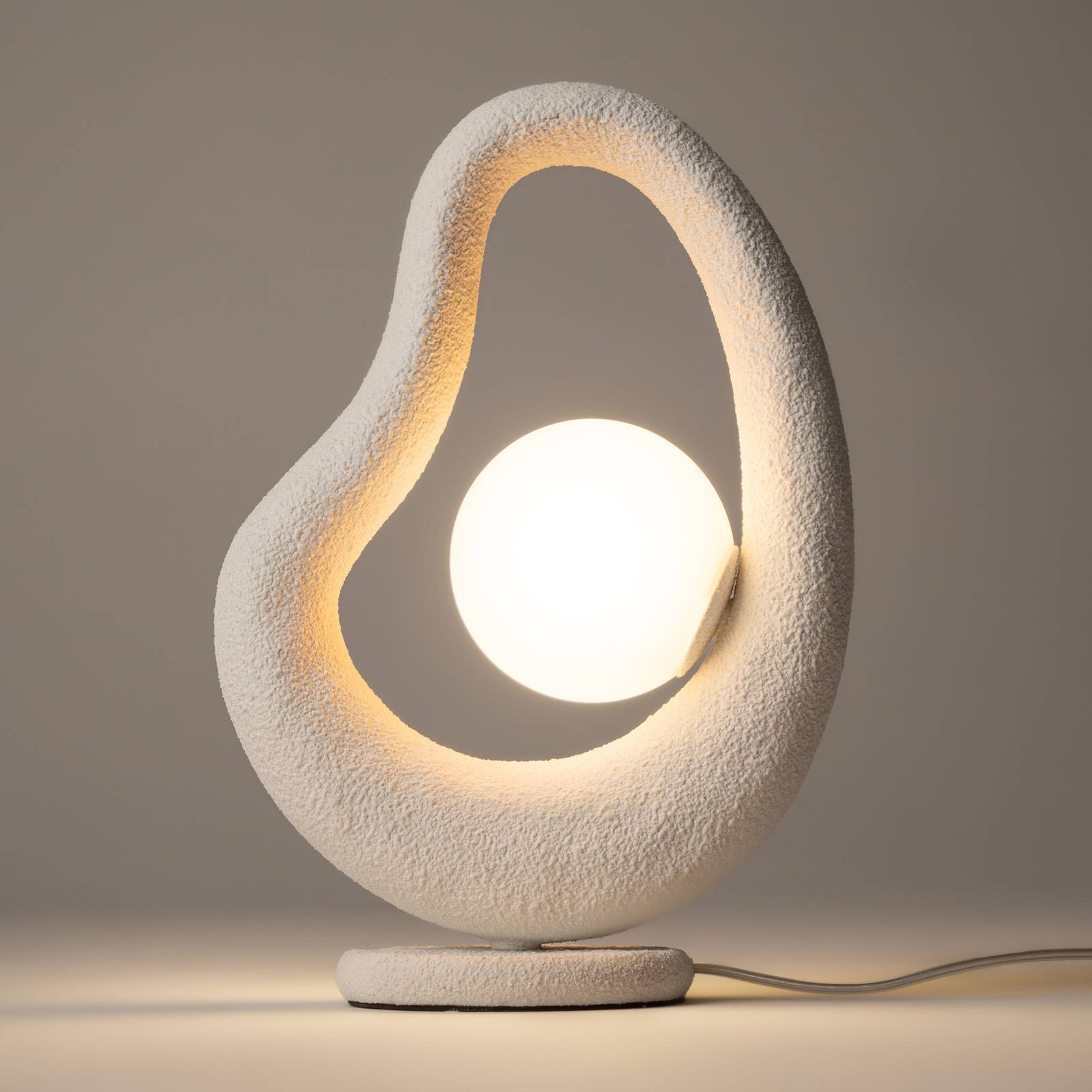 Maytoni LED-Tischleuchte Opus, weiß, Metall/Glas, Höhe 38 cm günstig online kaufen