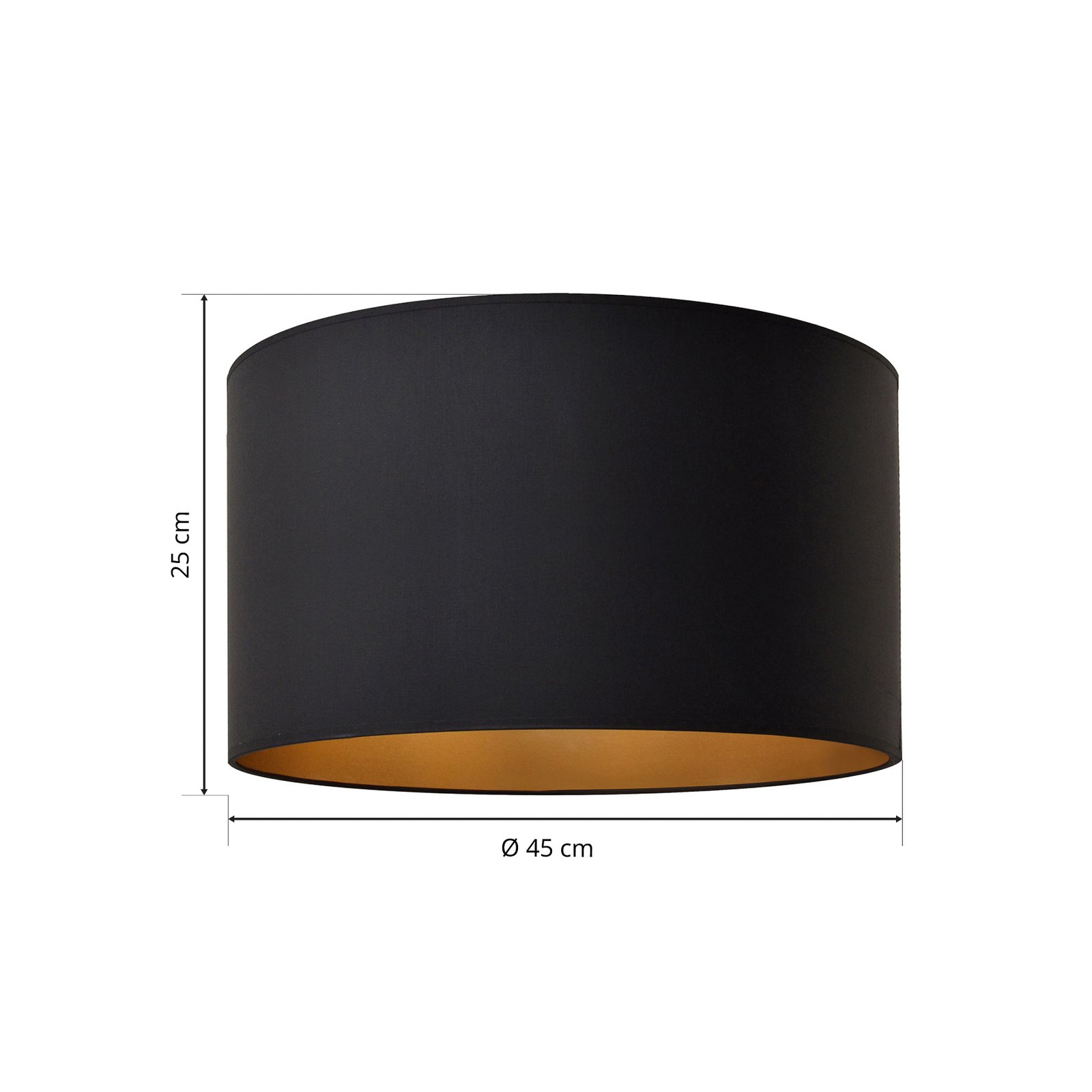 Alba lampshade, Ø 45 cm, E27, black/gold