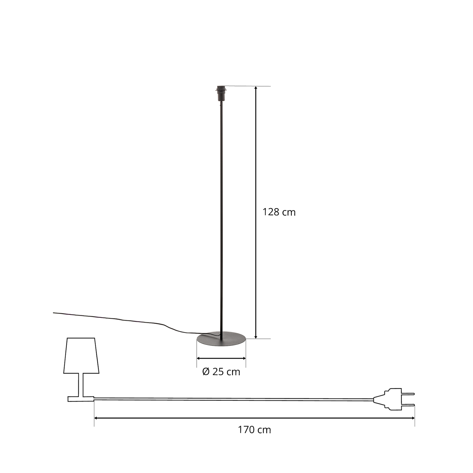 Rám pro stojací lampu Petit, patice E27, černý