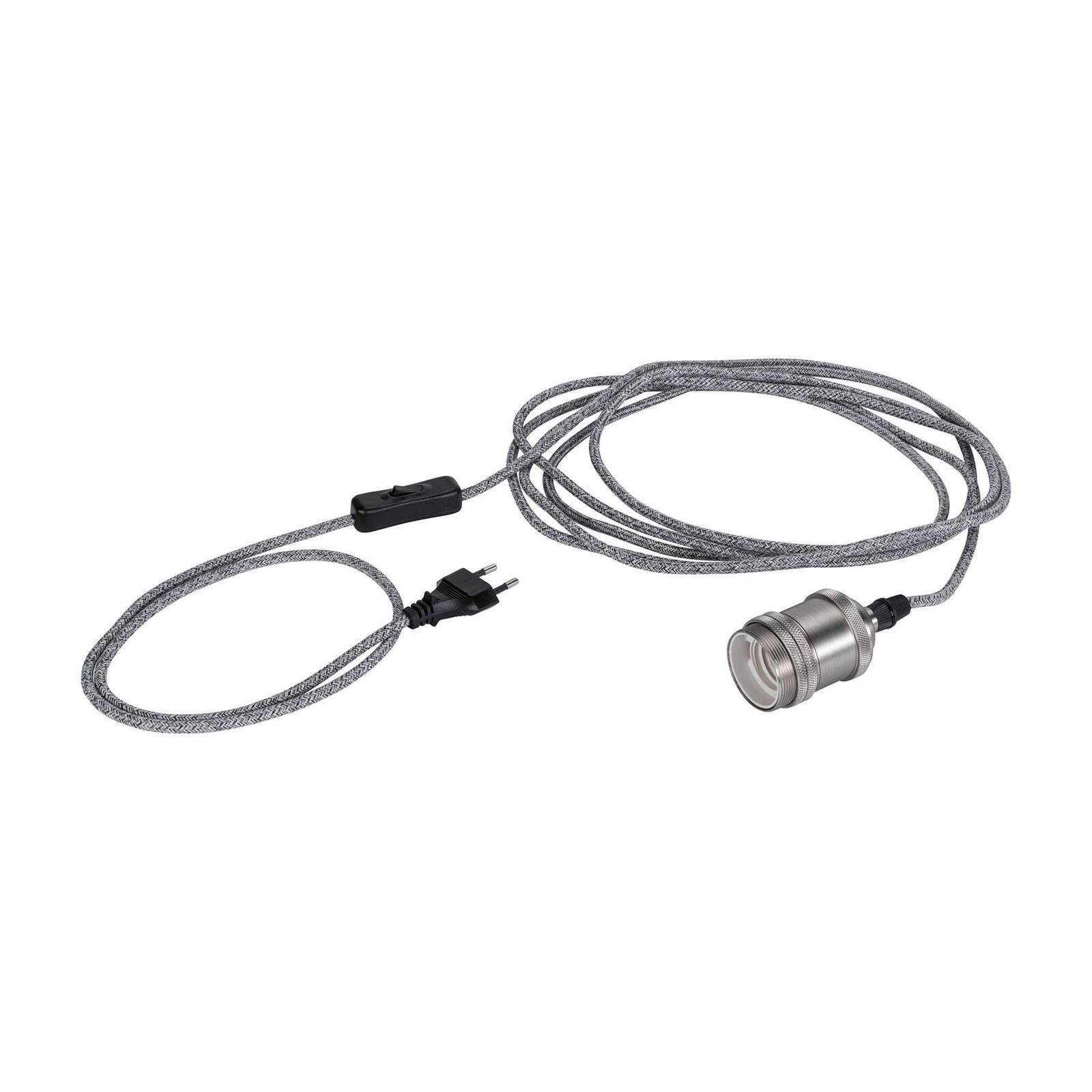 Paulmann Neordic Eldar pendant with plug grey - Living / Dining Room - Hanging Light - dimmable - Vintage - Silver