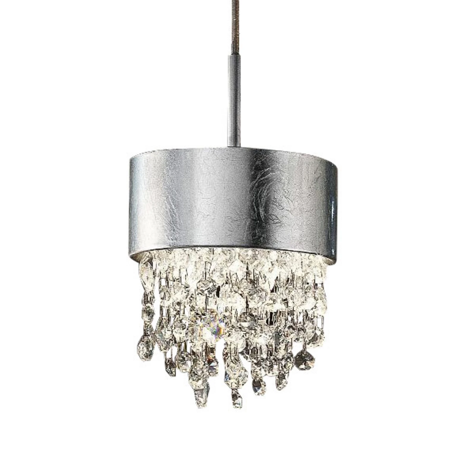 LED-Hängeleuchte Olà S2 15, Ø15cm blattsilber/klar