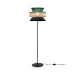 Lampadar de podea Gazebo, verde/negru/natur, 147 cm, țesătură/rattan