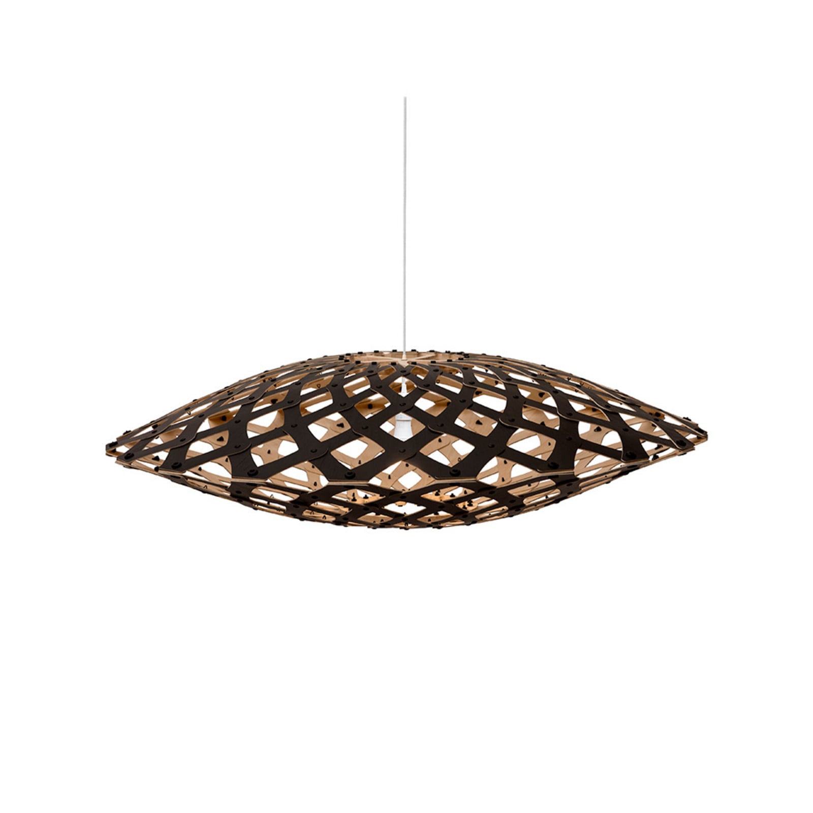 Flax Pendelleuchte Ø110 1 Seite Schwarz david trubridge - Wohnzimmer - Bambus
