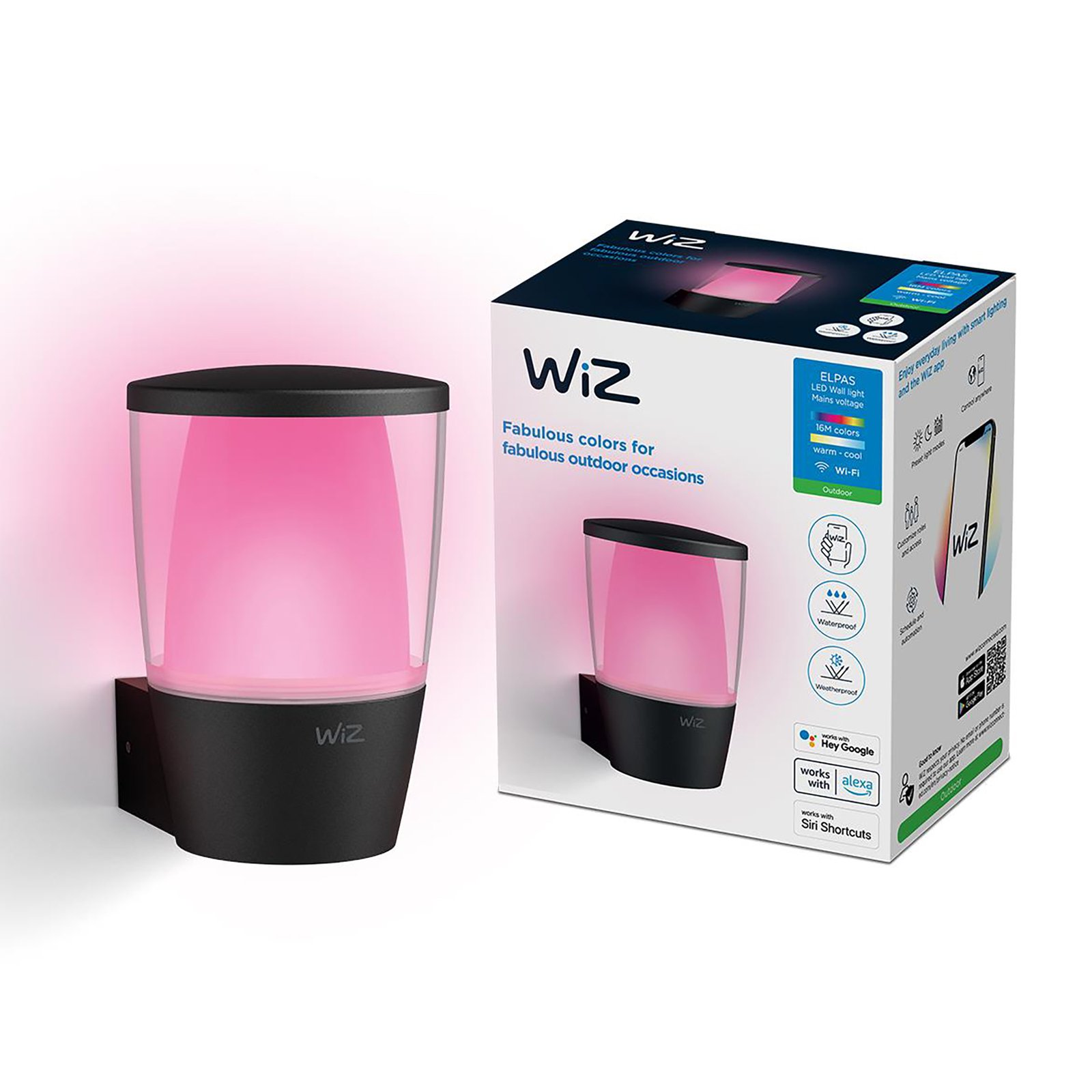 WiZ Elpas Vanjski Zidna lampa Crna - WiZ