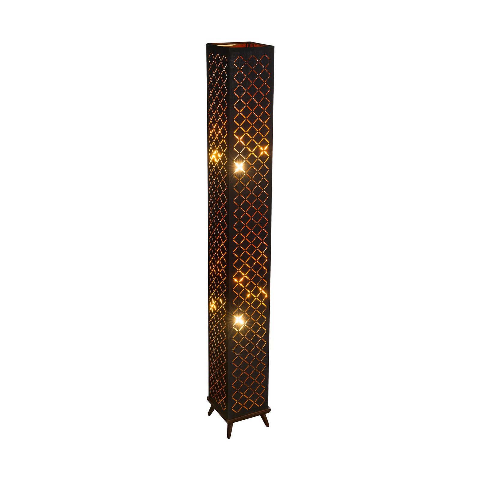 Clarke golvlampa, bladguld/svart, höjd 118 cm, tyg