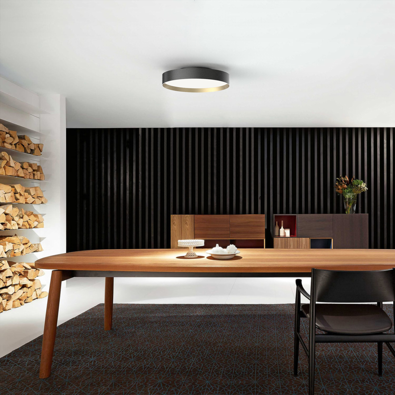 Lucia 35 Candeeiro de Tecto Black/Gold - Loom Design