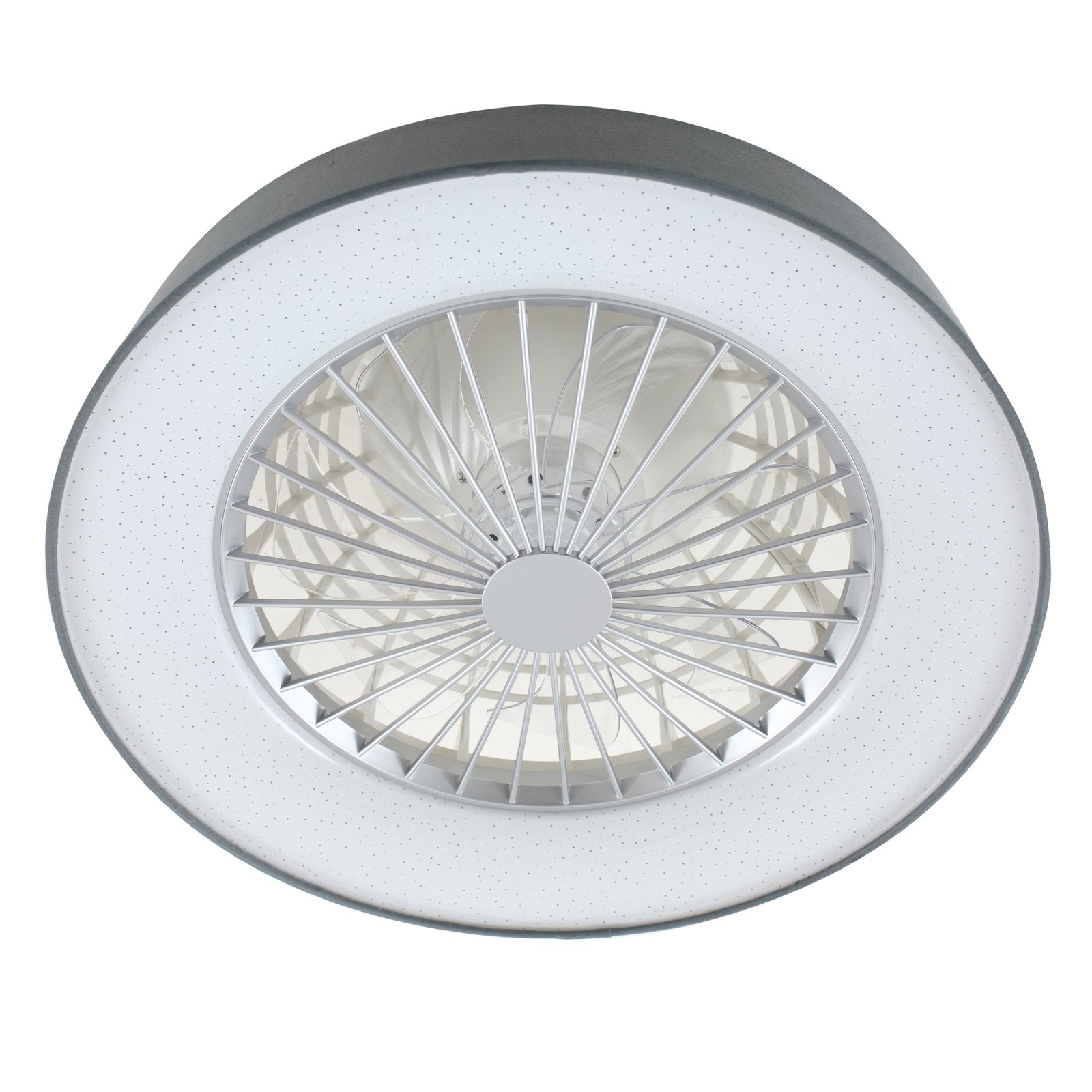 Lindby LED-Deckenventilator Mace, grau, leise, Ø 47 cm