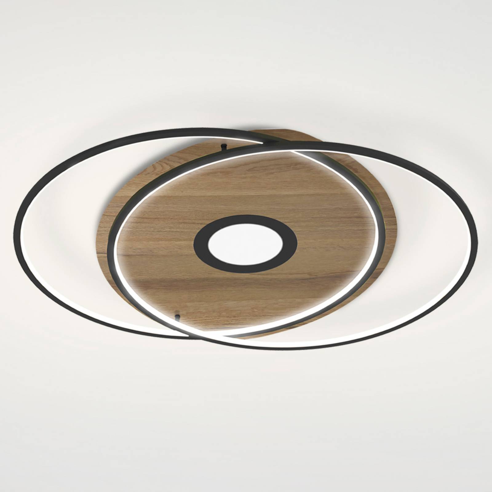 Image of Q-Smart-Home Paul Neuhaus Q-AMIRA plafonnier LED ovale, brun 4012248351932