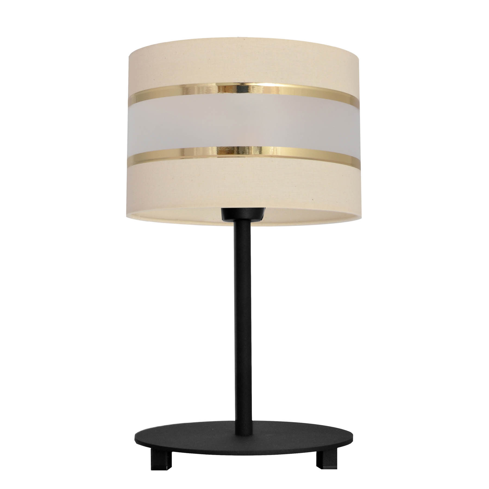Lampe à poser Helen abat-jour tissu écru-doré