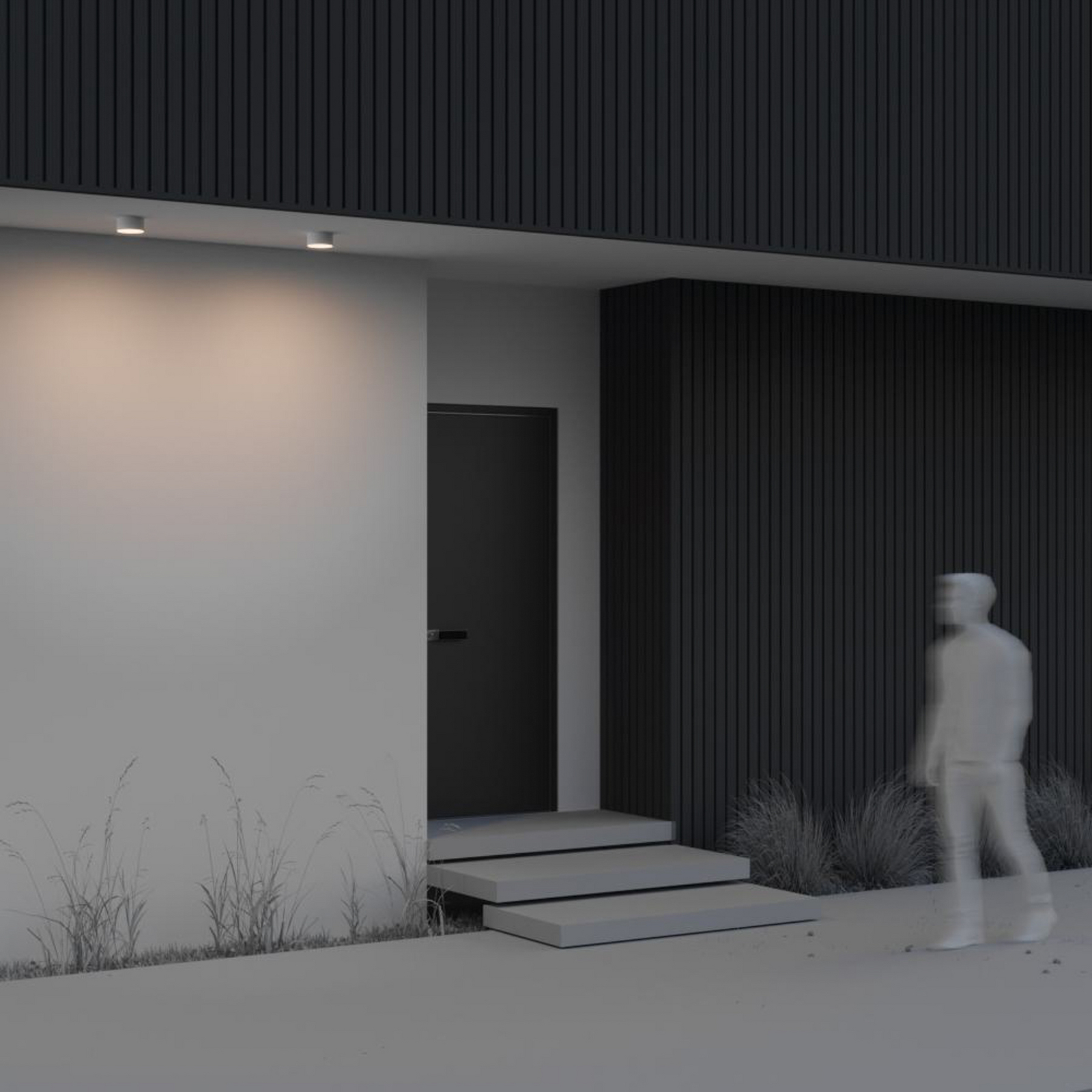 LED-Außendeckenleuchte Zon, weiß, Ø 12 cm, 3.000 K, Metall