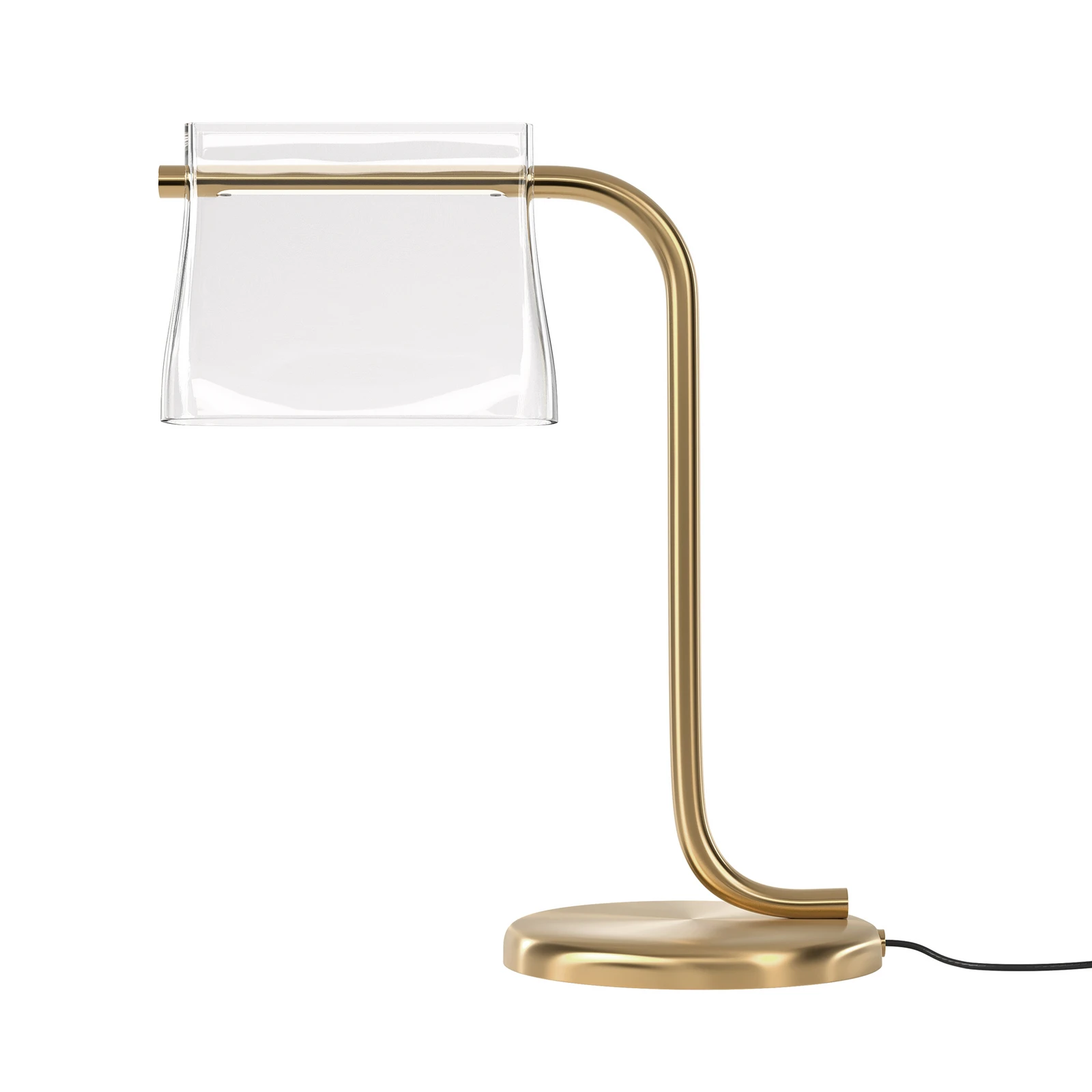 Maytoni LED galda lampa Cabaret, misiņš/caurspīdīgs, augstums 48,5 cm