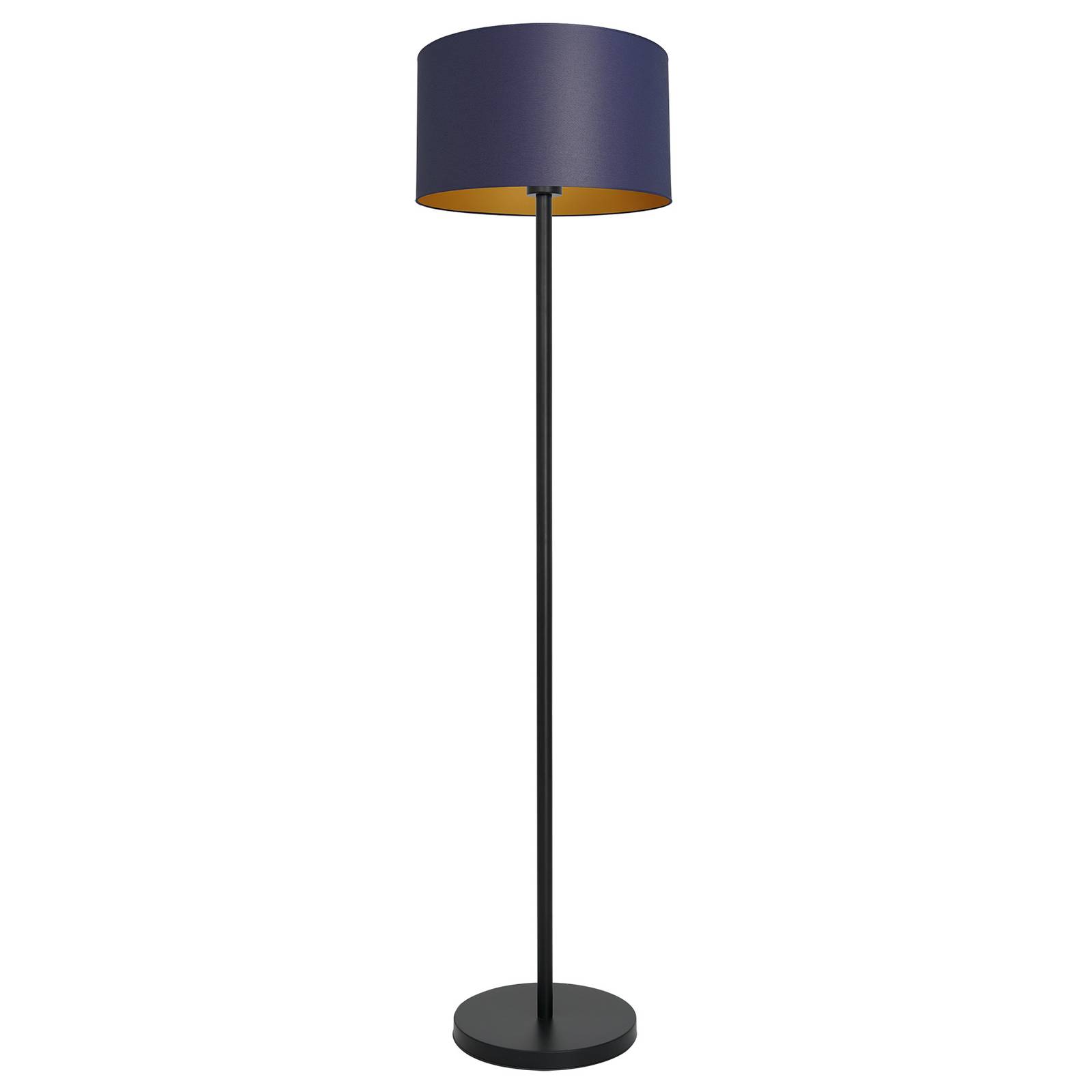 Lampadaire Soho cylindrique droit bleu/doré