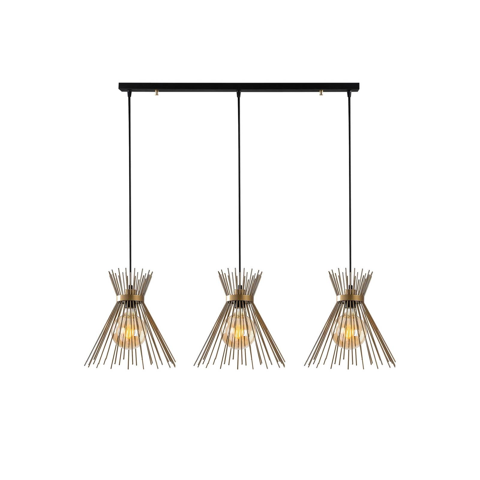 Hängeleuchte Kirpi 3089 3-fg. linear Ø34cm gold