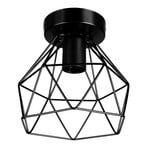 Taklampe Patara, svart, Ø 20 cm, gitterlampeskjerm, metall