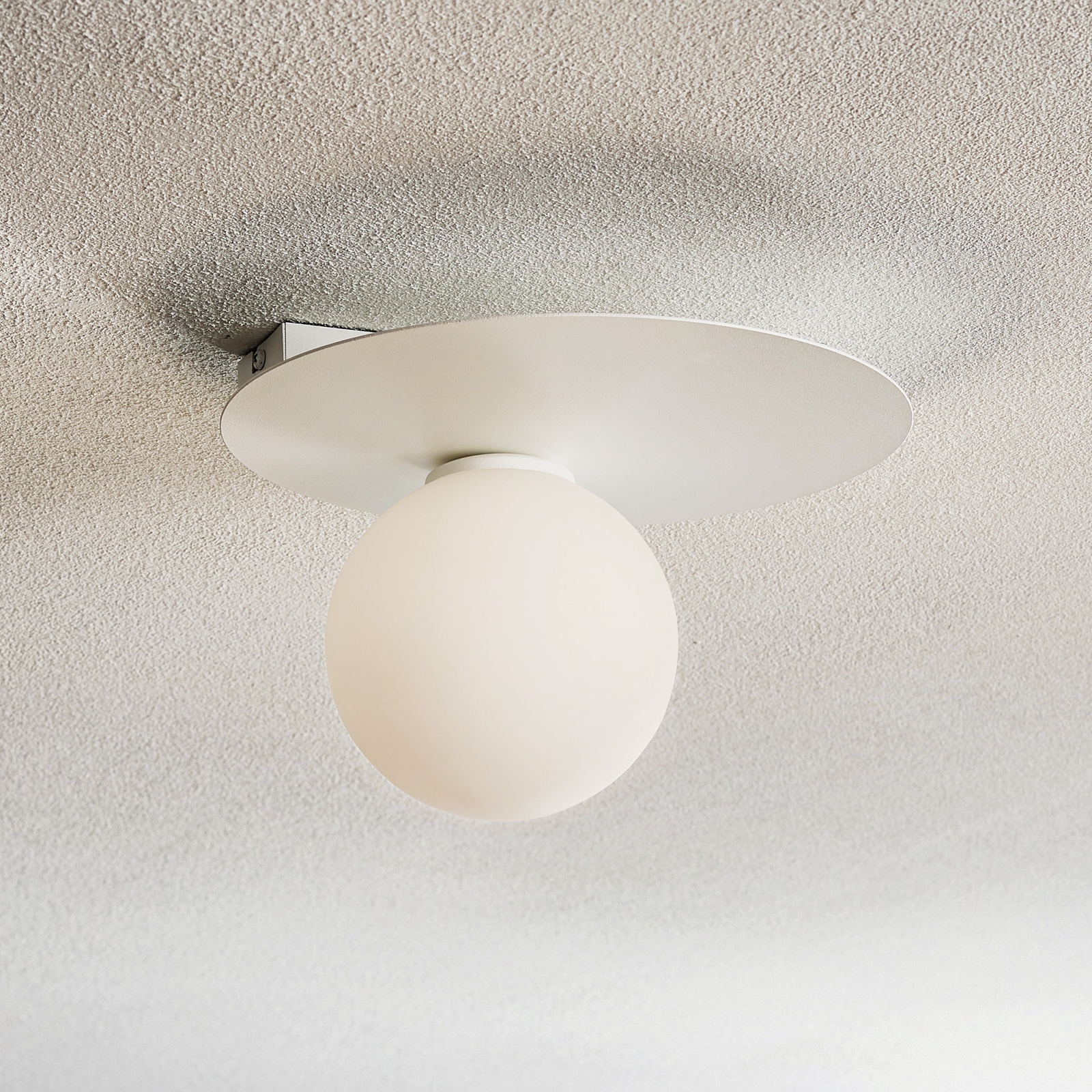 Firn ceiling light, round, one-bulb, white