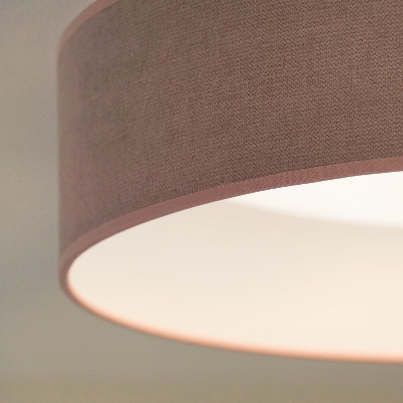 LED-Deckenleuchte Plafond, rosa, Stoff, Ø 45 cm, 3-step-dim