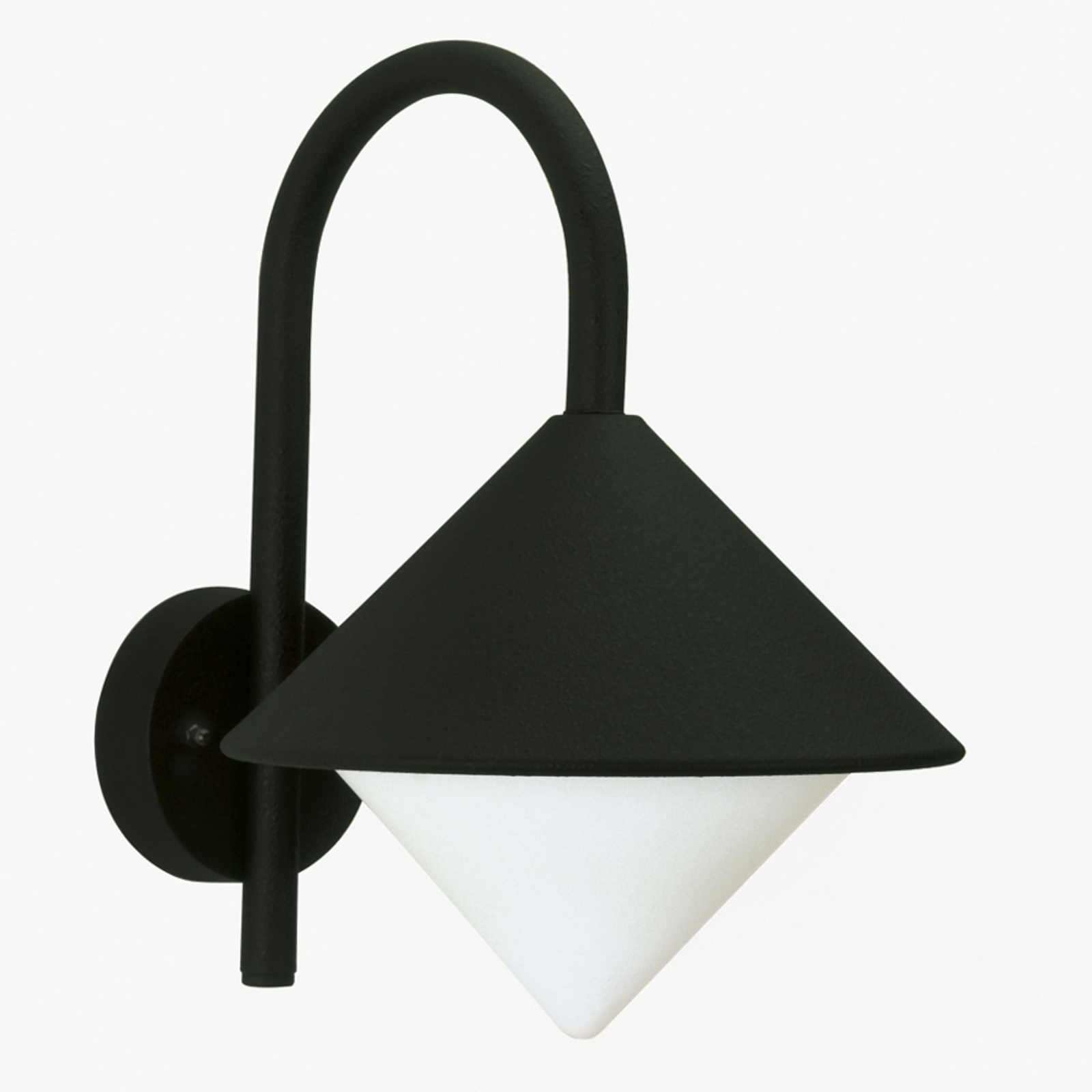 Albert Leuchten Elegant outdoor wall light Julieta, black, die-cast aluminium, opal glass, E27, 75 W, energy efficiency: A++, H: 34.5 cm