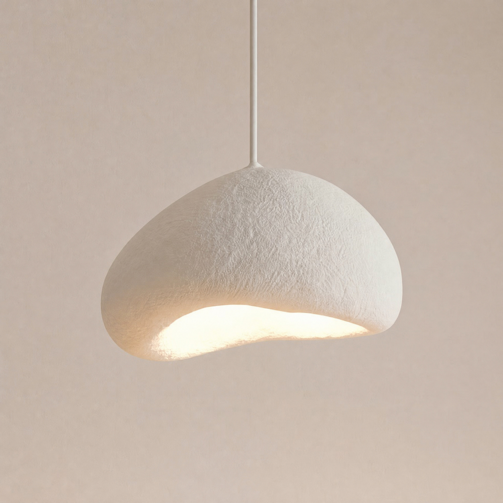 Loval pendant light, white, 32 x 27 cm, fibreglass, E27