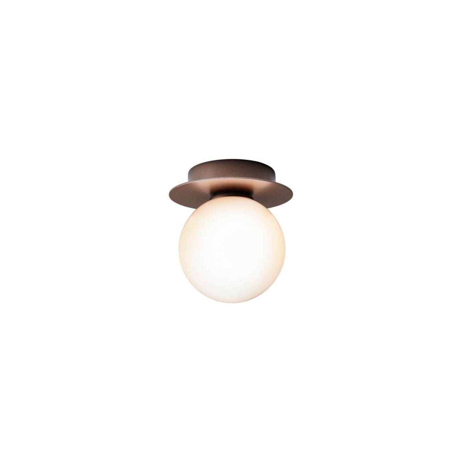 Nuura Liila 1 candeeiro de parede/teto, Ø 14 cm IP44, bronze/ópalo