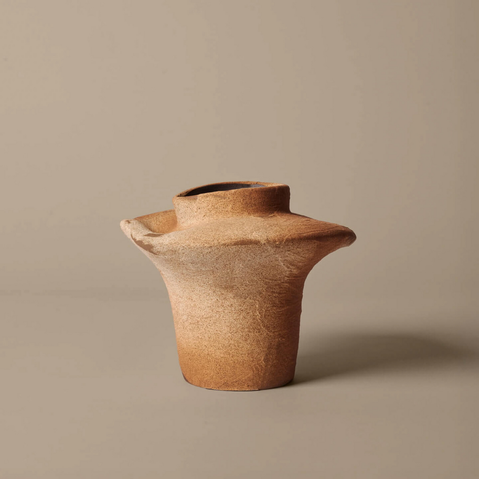 Evio vase, umber brown, height 22 cm, stoneware - ferm LIVING
