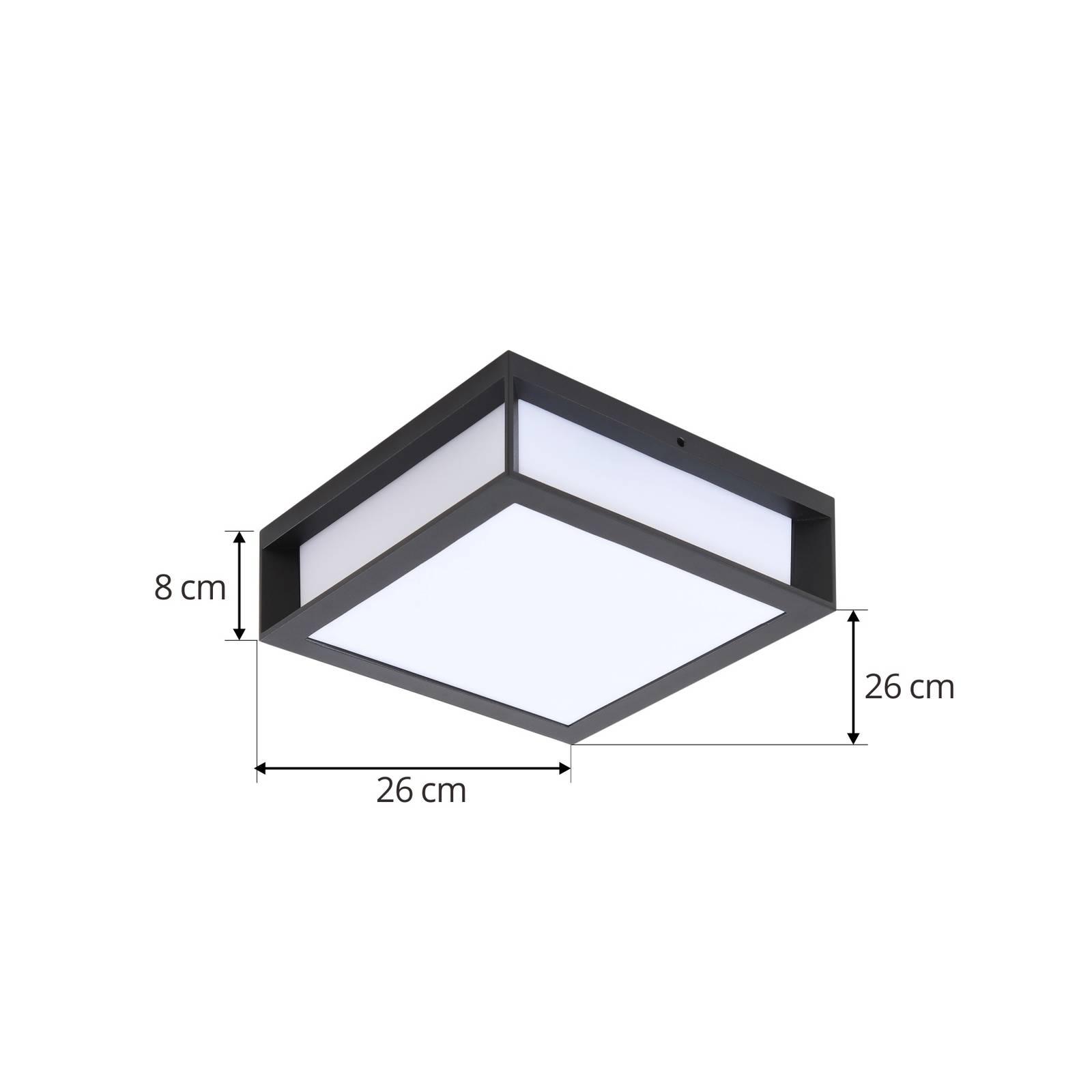 Lindby kinkiet zewnętrzny Sivana, czarny, aluminium, 26 cm x 26 cm