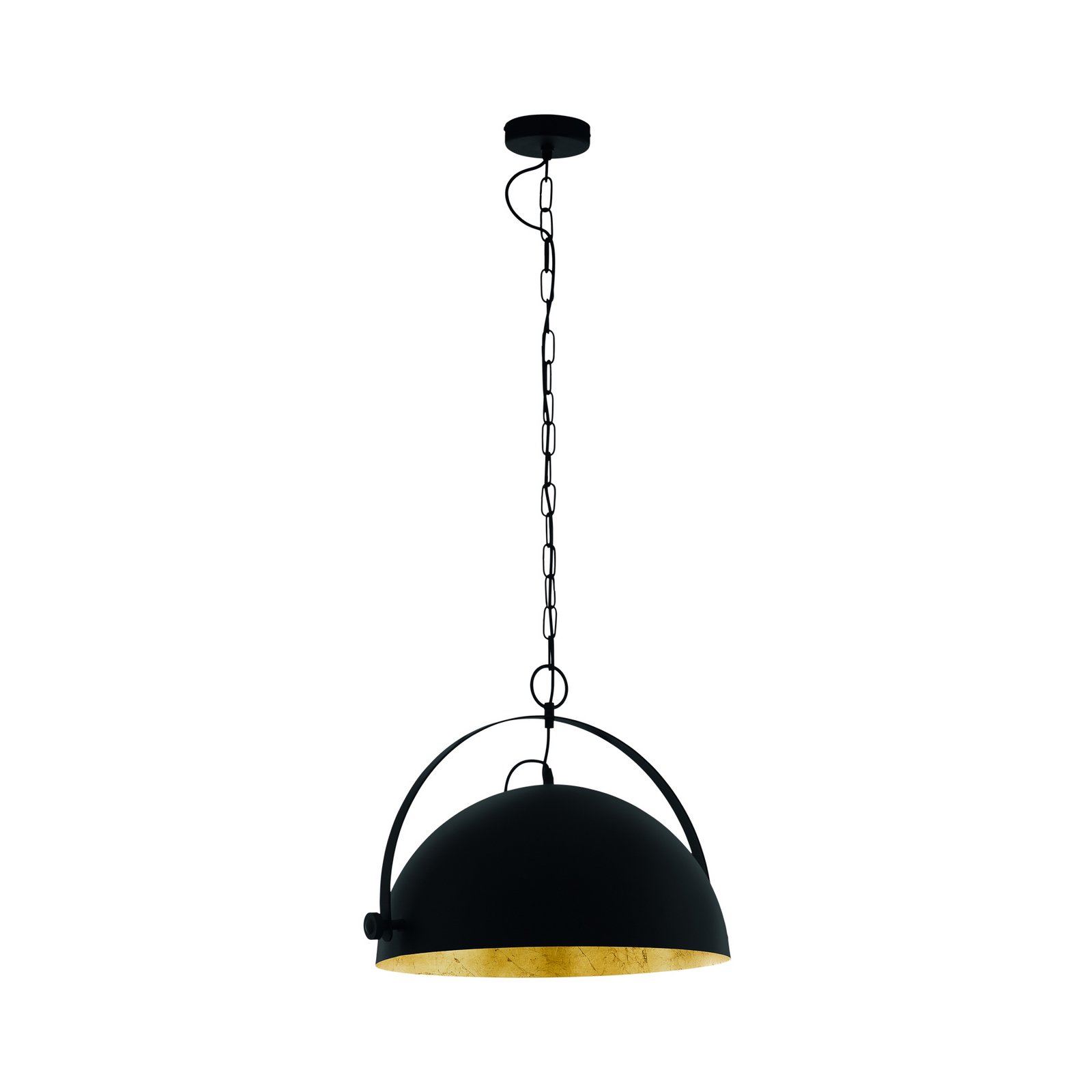 Covaleda hanging light in steel, black/gold