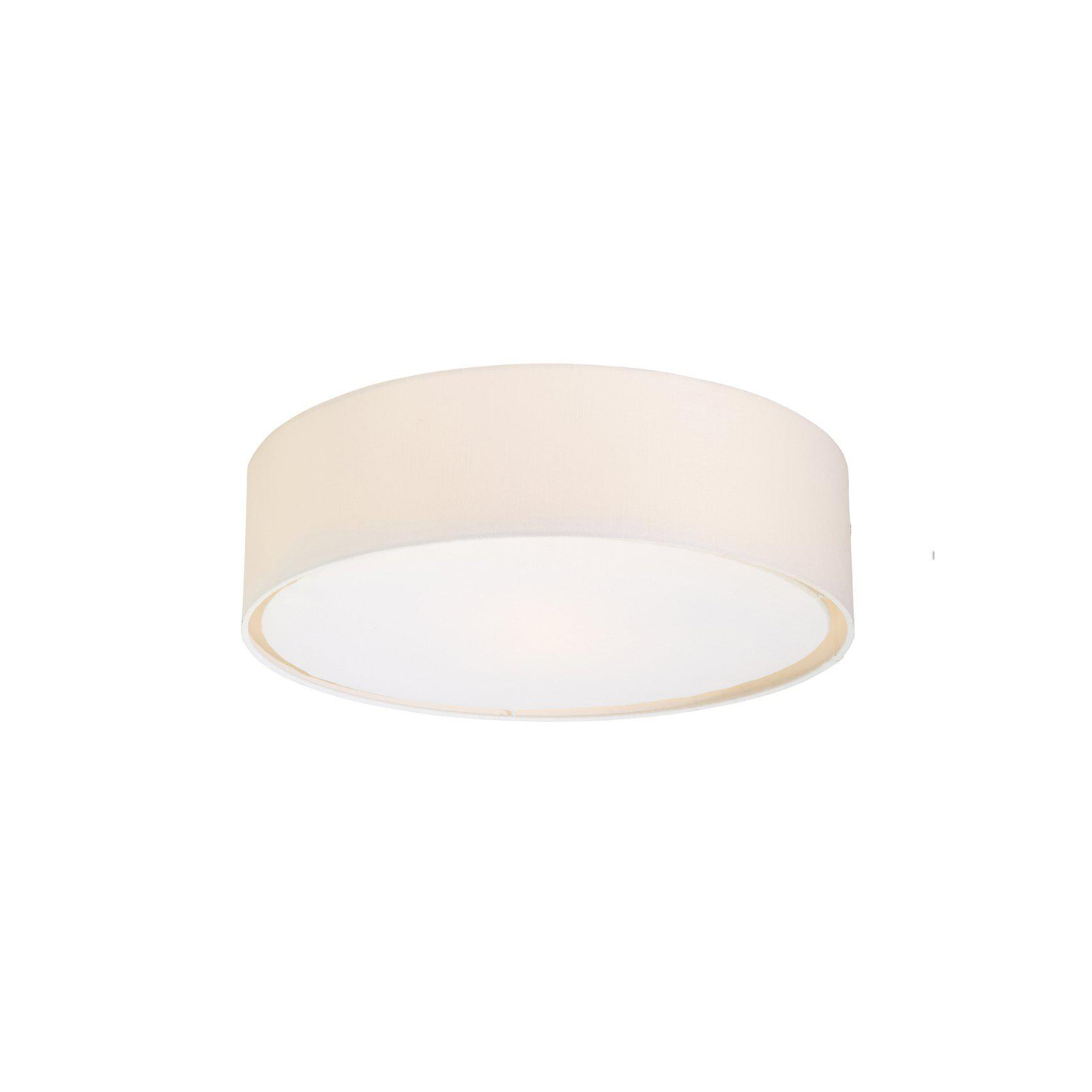 PR Home ceiling light Sam, white, Ø 45 cm, linen textile