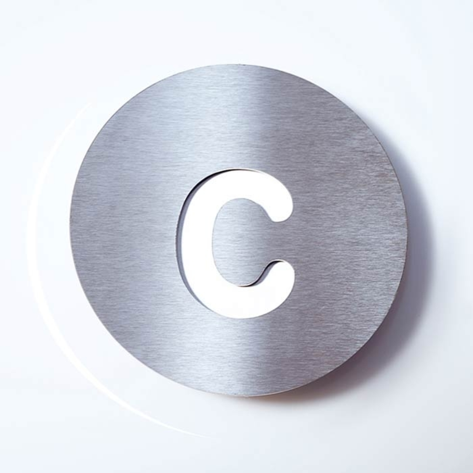 Round stainless steel house number - c