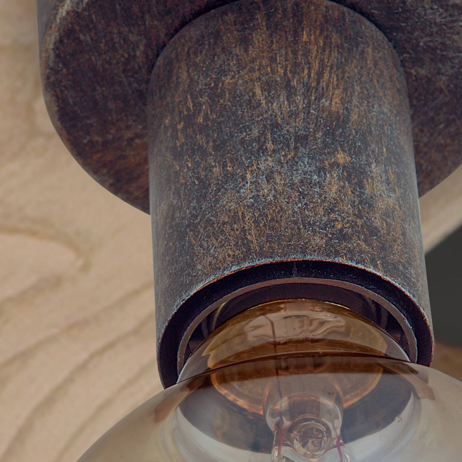 Prosta lampa sufitowa Rati w tyslu vintage
