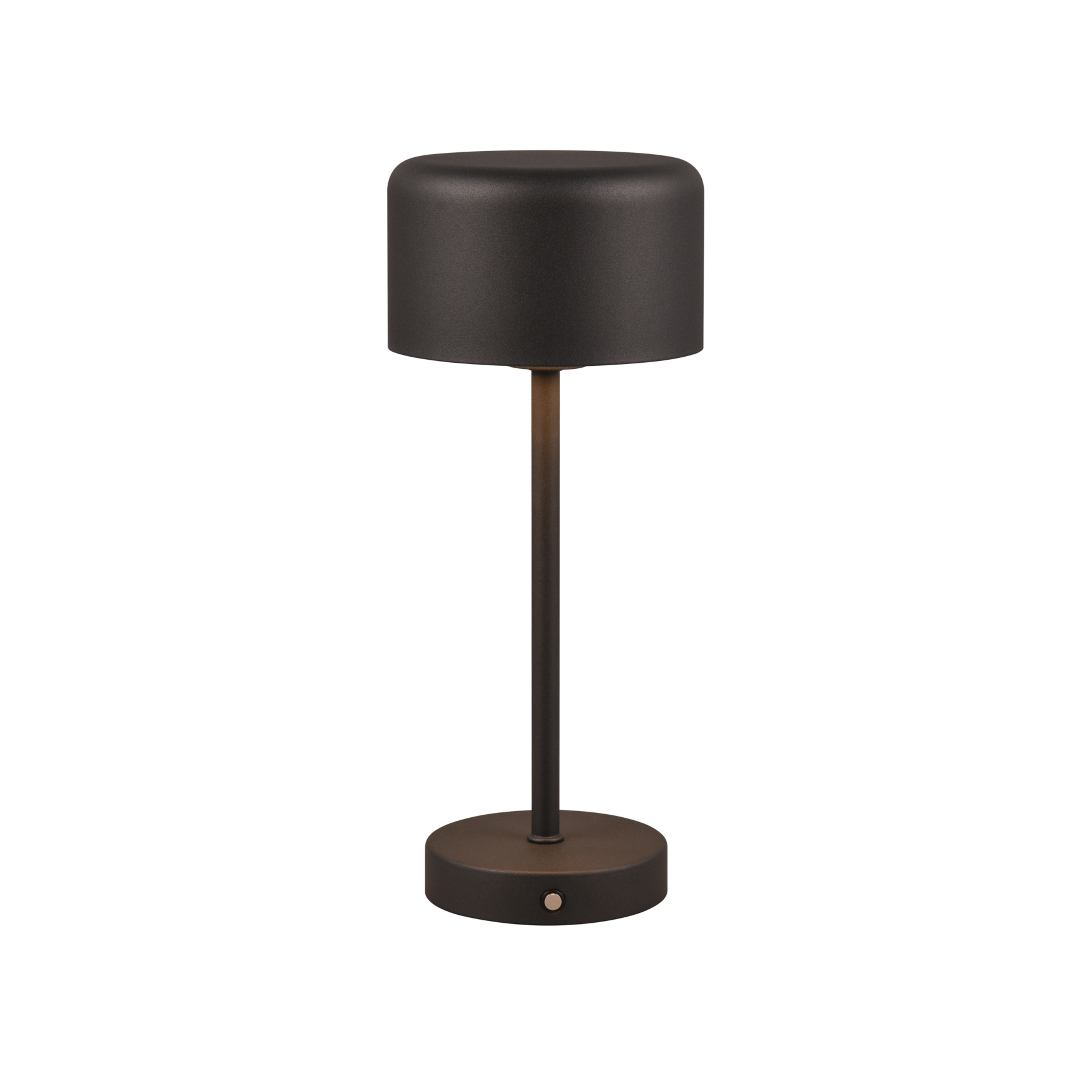 Lampe de table LED rechargeable Jeff, noir mat, hauteur 30 cm, métal