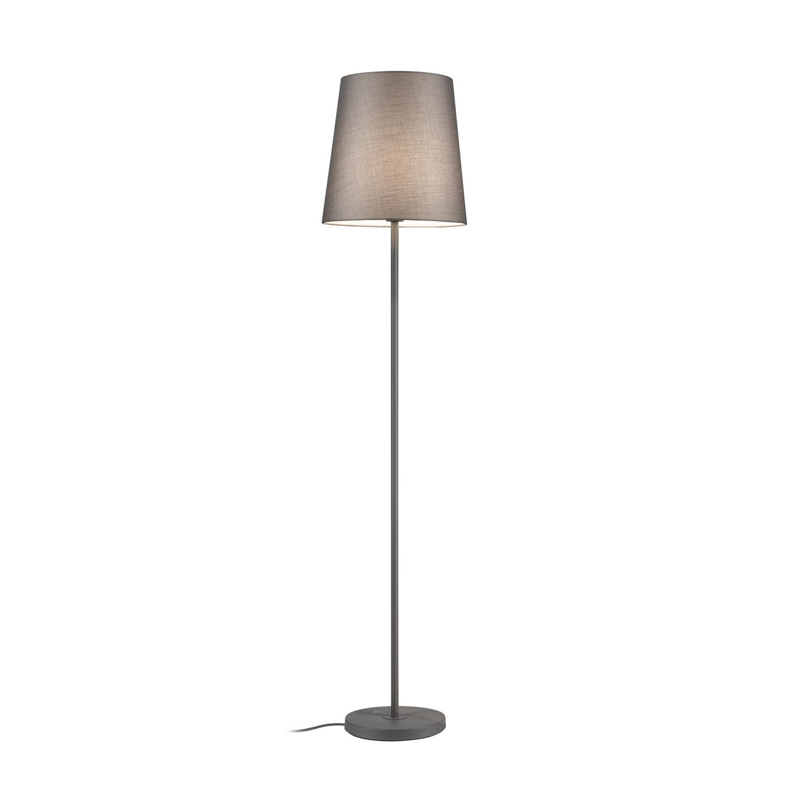 Paulmann vloerlamp Stellan, grijs, hoogte 161 cm, stof/metaal