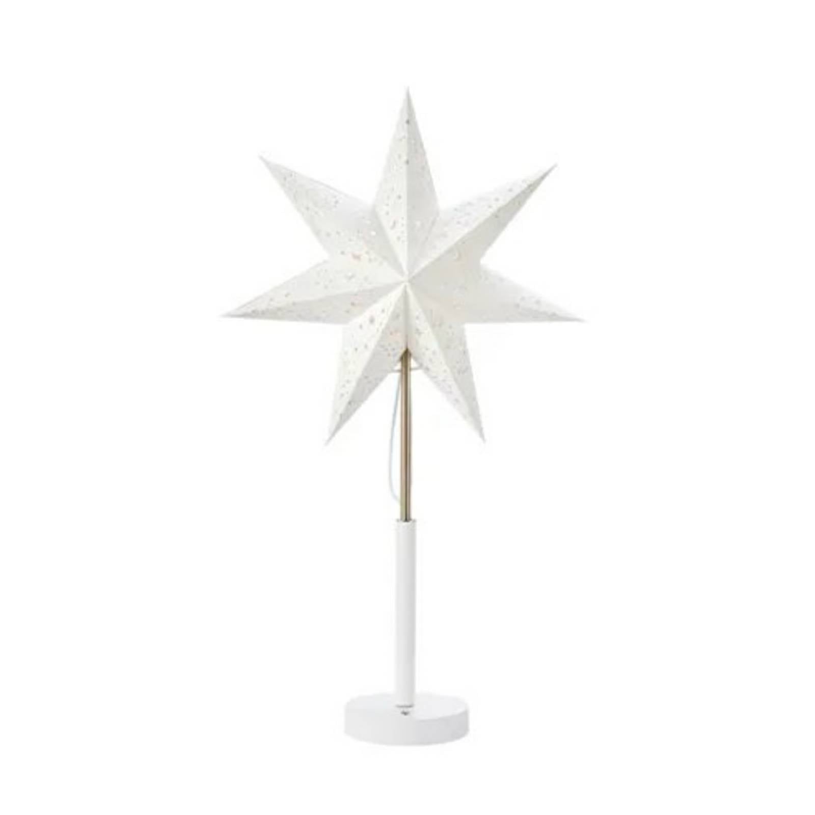 LED-Akku-Papierstern Noella, stahl/weiß, Höhe 62 cm