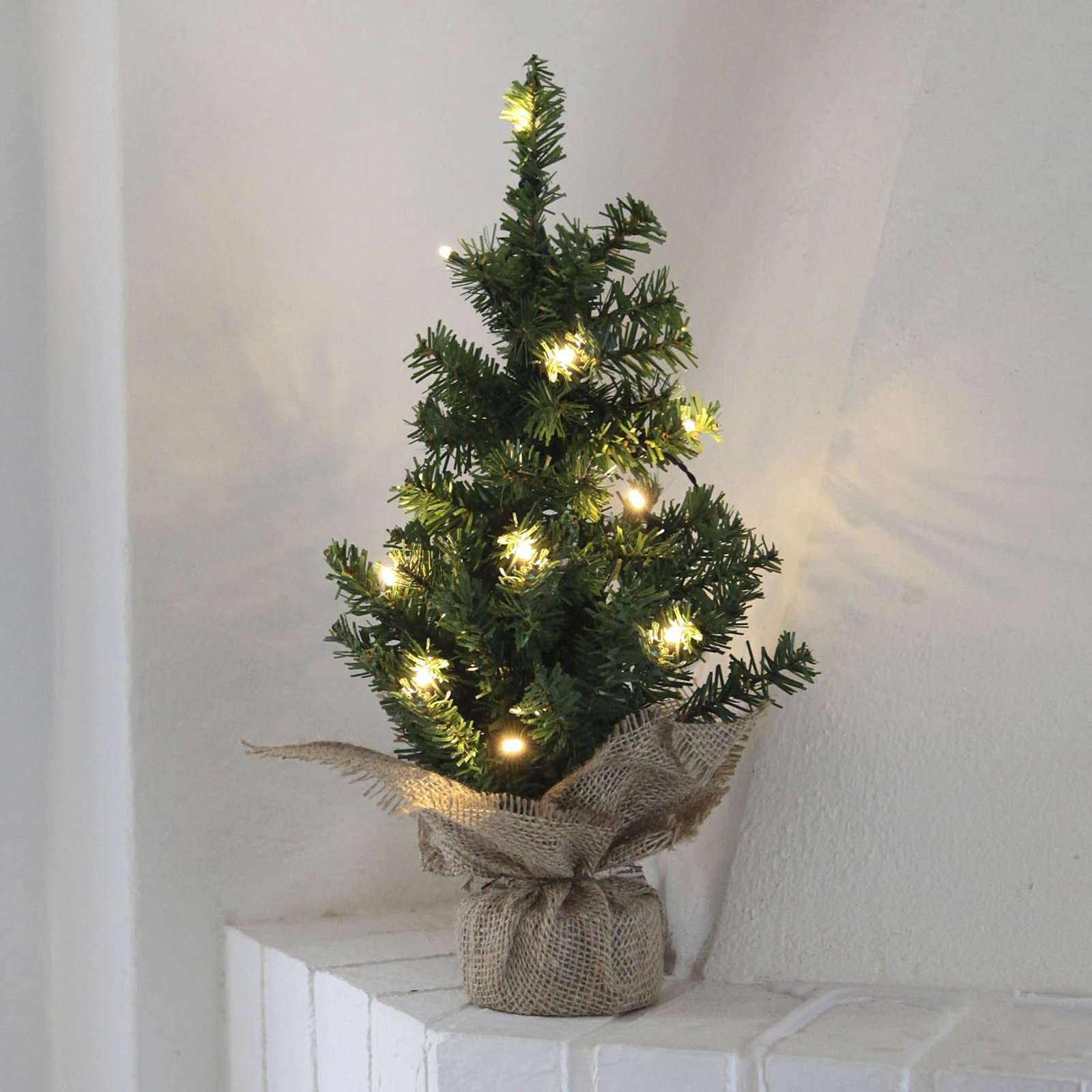 Árbol LED Navidad - Jute-Sack - operado a pilas