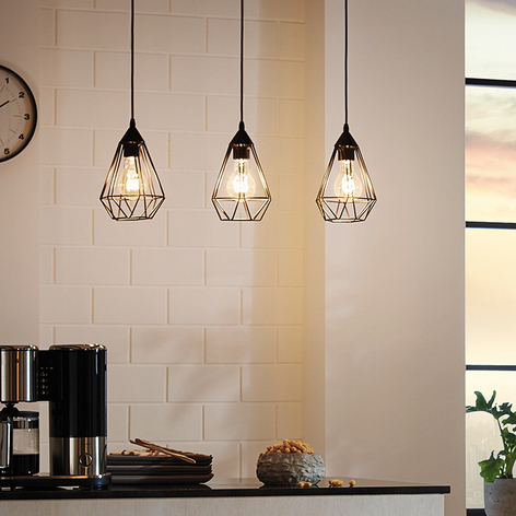 Tarbes - pendellampe i vintagedesign, 3 lyskilder