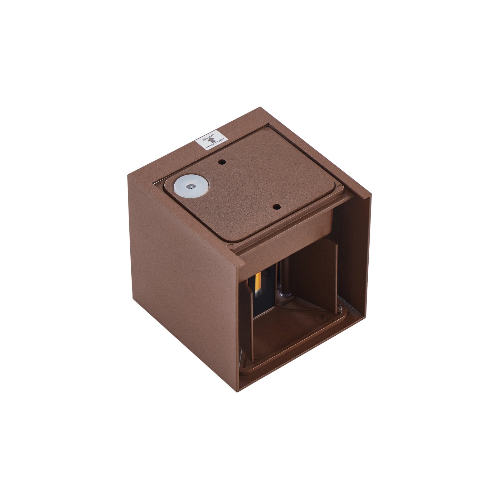 Nivar Square LED Buiten Wandlamp Rust Brown - Lindby