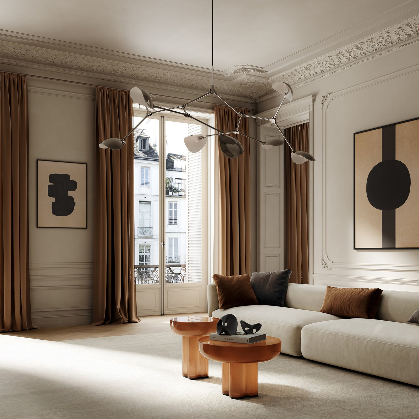 Stingray kroonluchter, chroom, 177 cm, 8-lamps - 101 Copenhagen