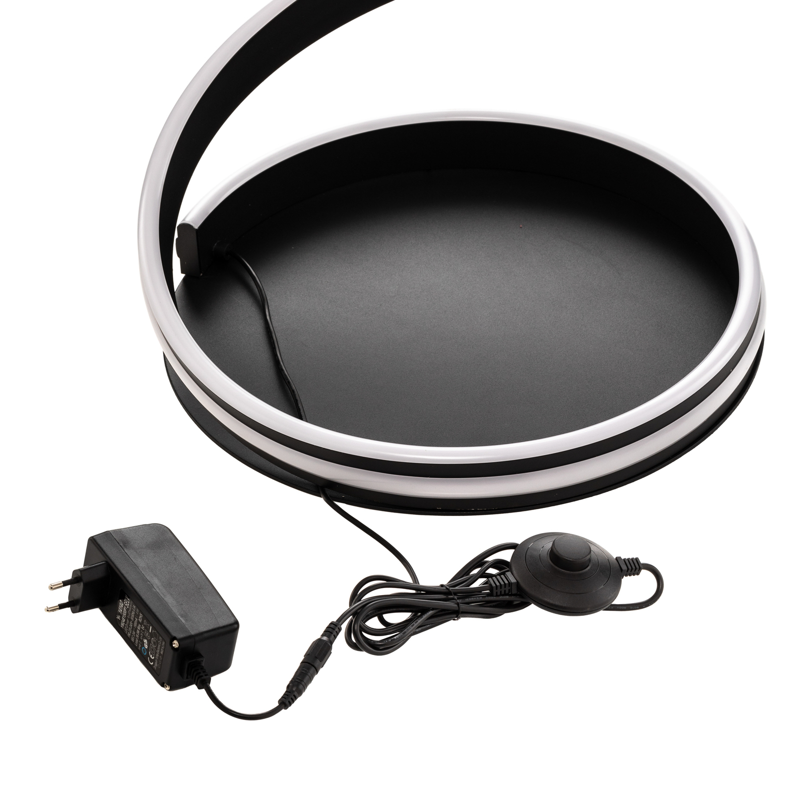 Lindby Salloa spiraal-vloerlamp dimmer CCT zwart