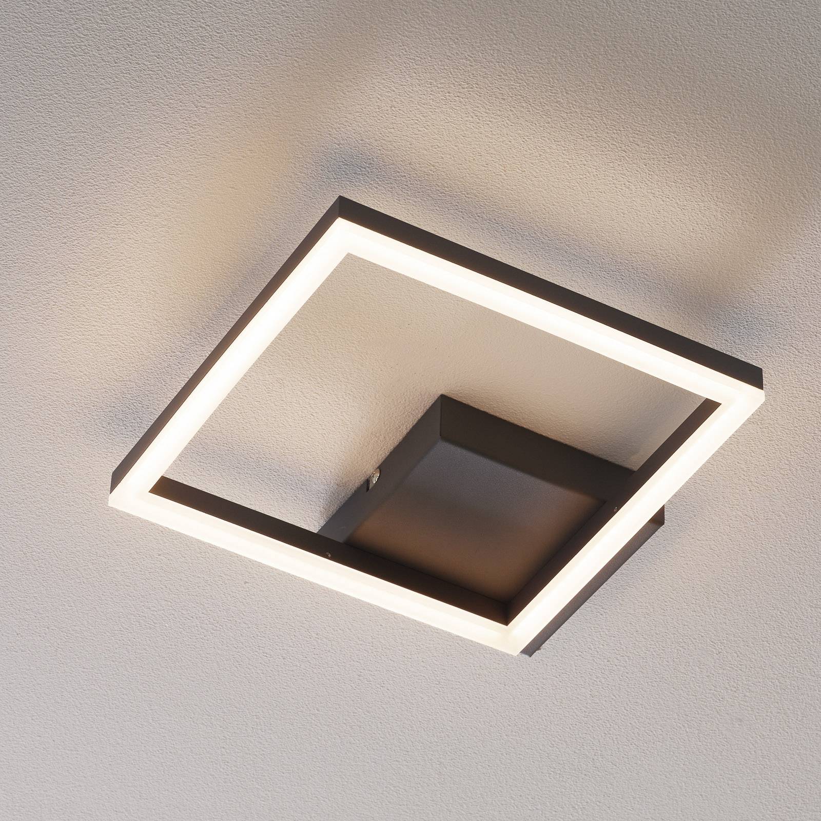 LED mennyezeti lámpa Bard, 27x27 cm, antracit
