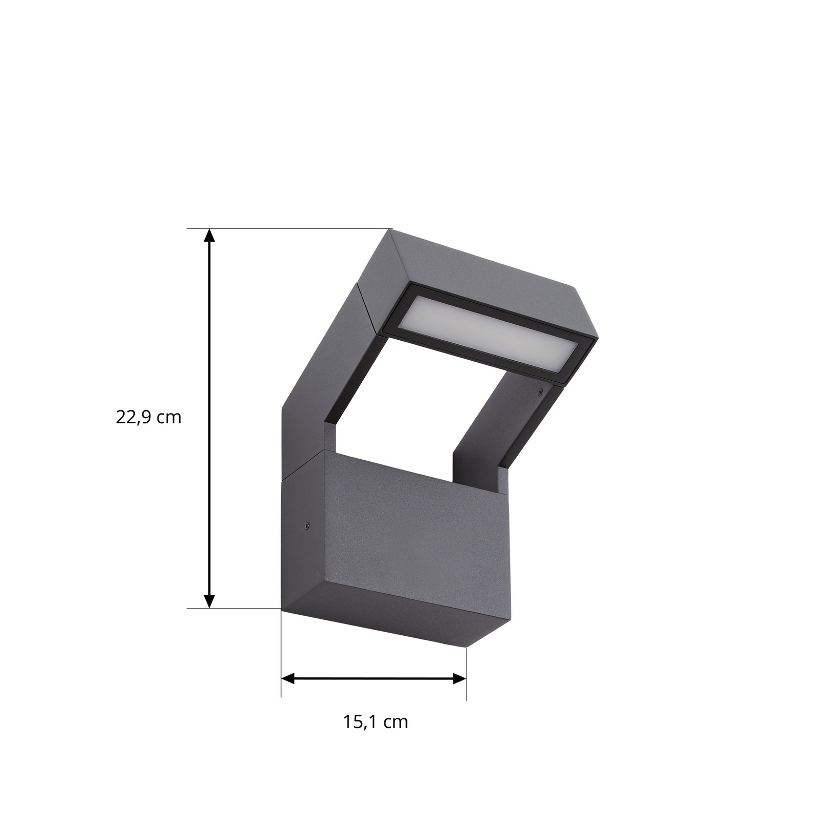 Vonkajšie LED nástenné svietidlo Kovato, tmavošedé, IP65 – Arcchio
