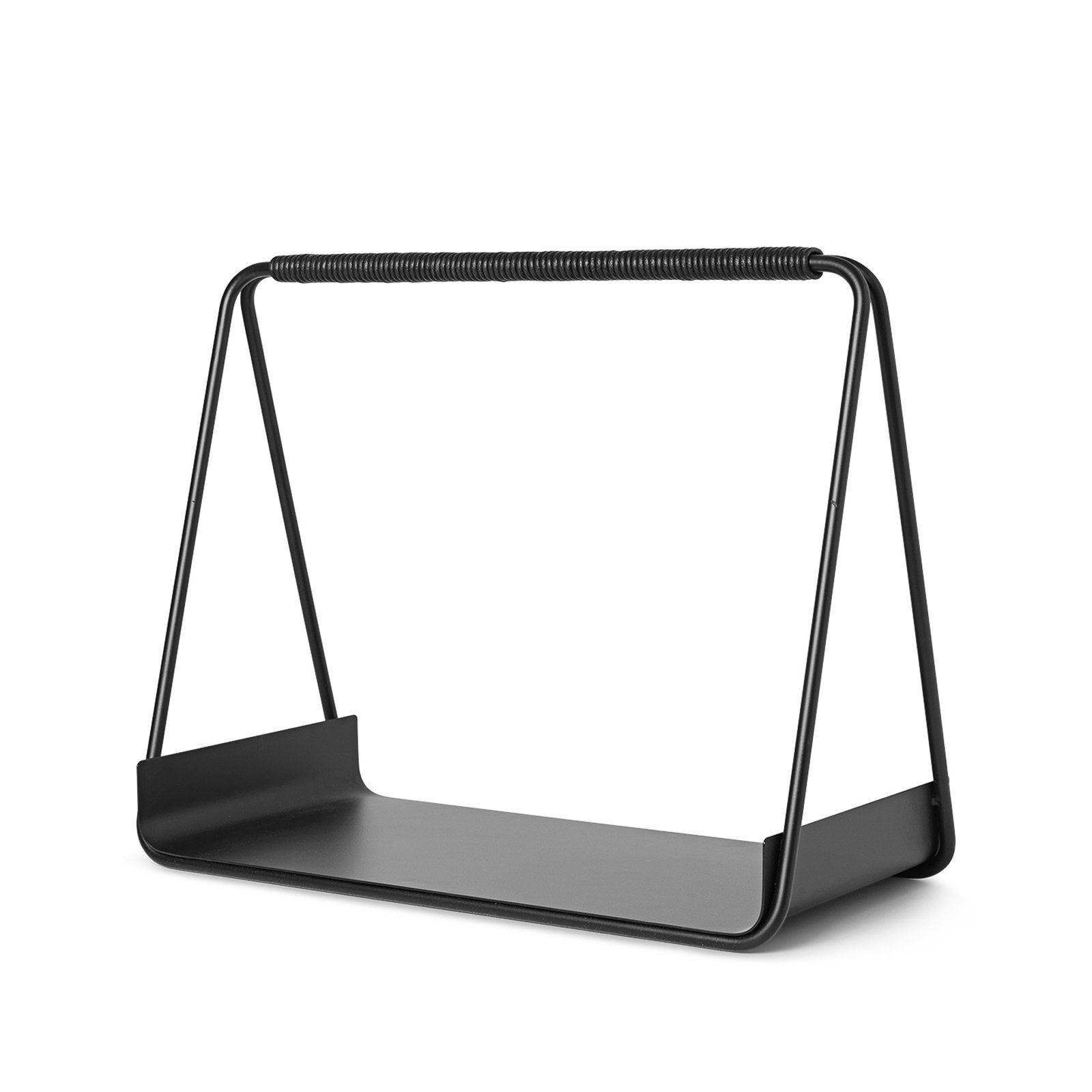 ferm LIVING Holzkorb Port, schwarz, Eisen, Breite 50 cm