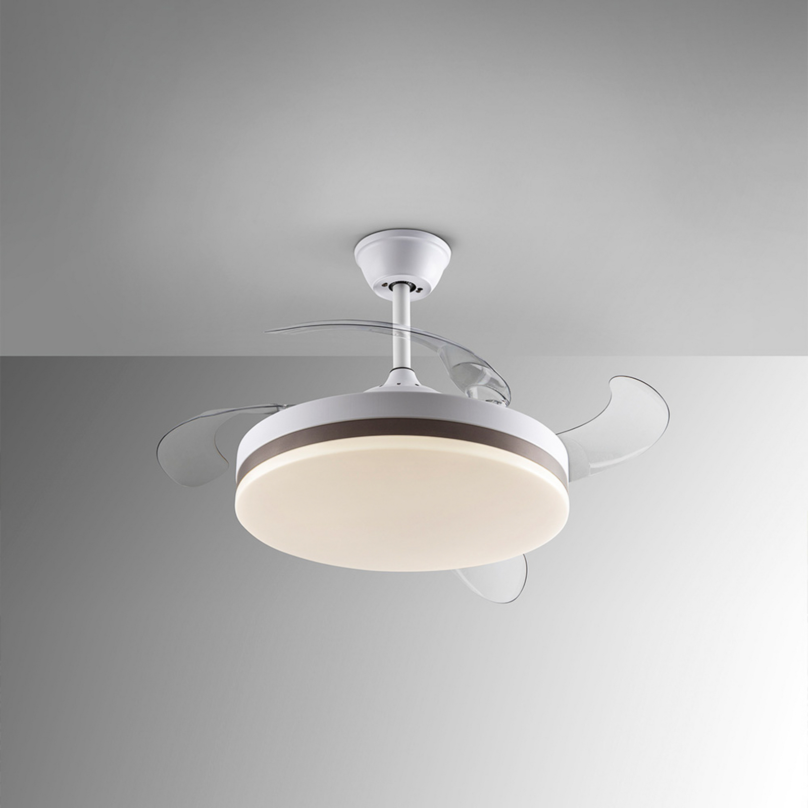 LED stropni ventilator Vento bel/bronz/dim Ø 100 cm tih