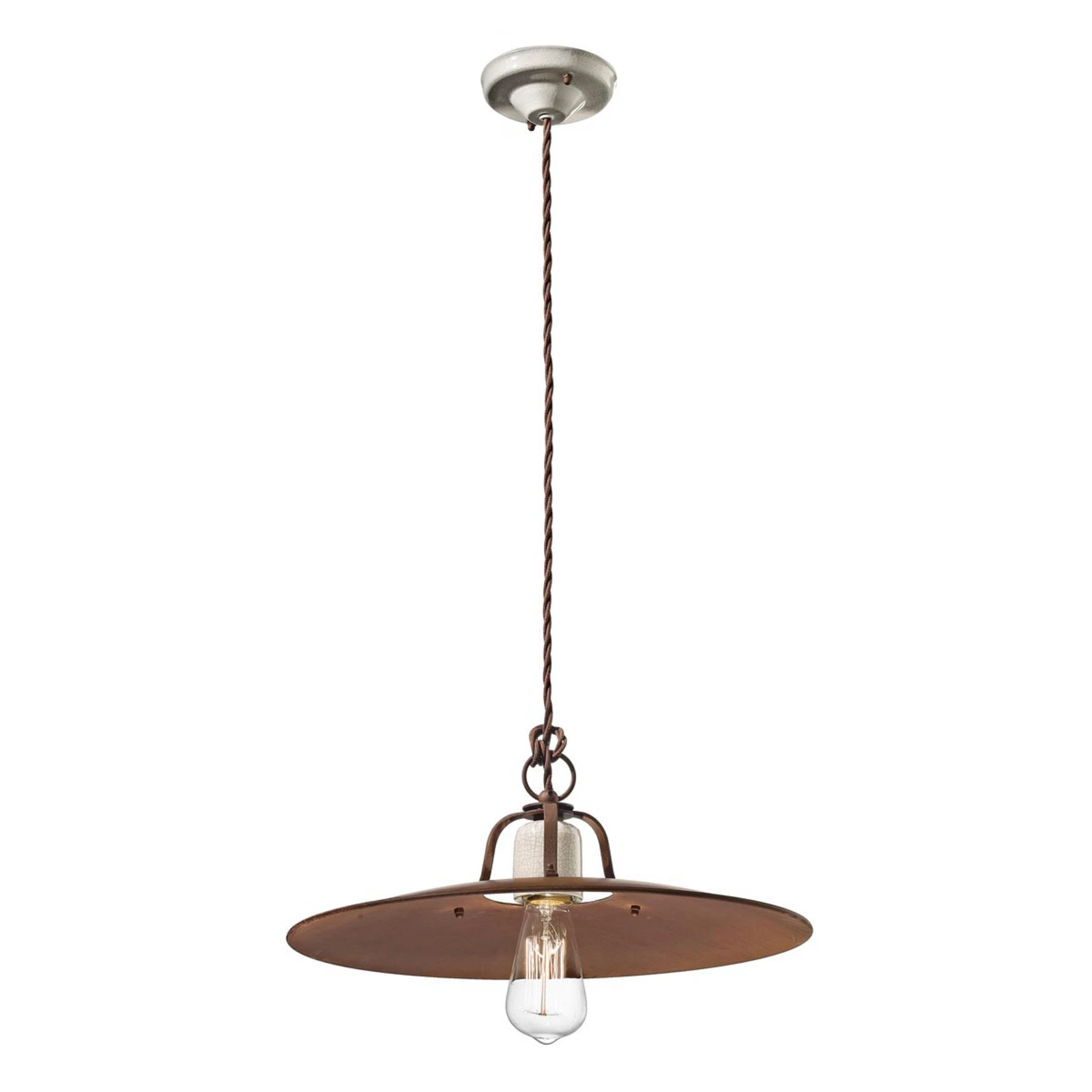 Lampada a sospensione Riccardo, paralume metallico