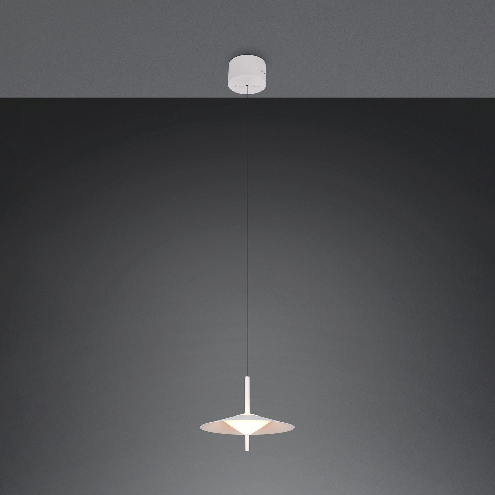 Trio Lighting LED висяща лампа „Амало“, матово бяло, Ø 30 см, метал, CCT