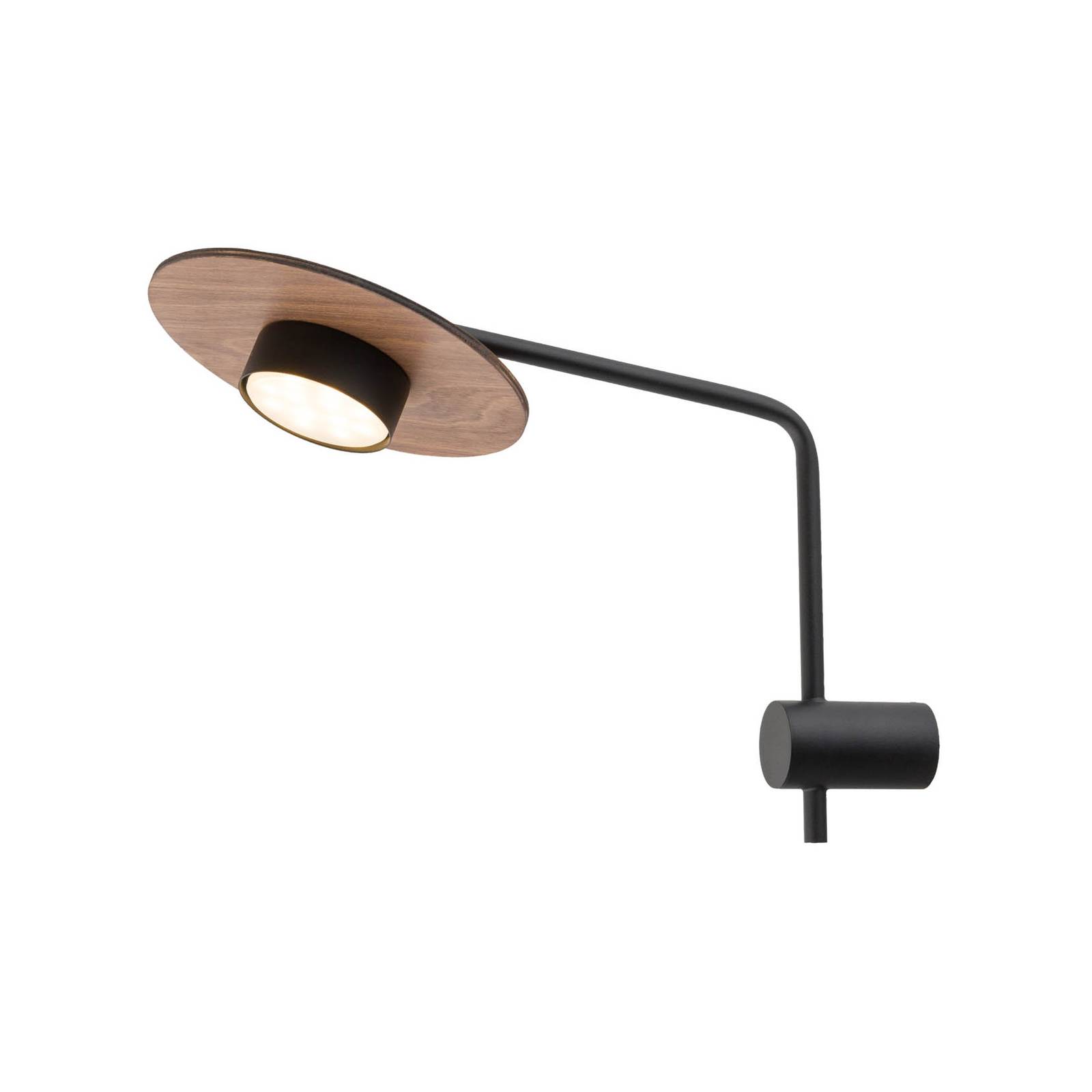 Vägglampa Disk med träelement